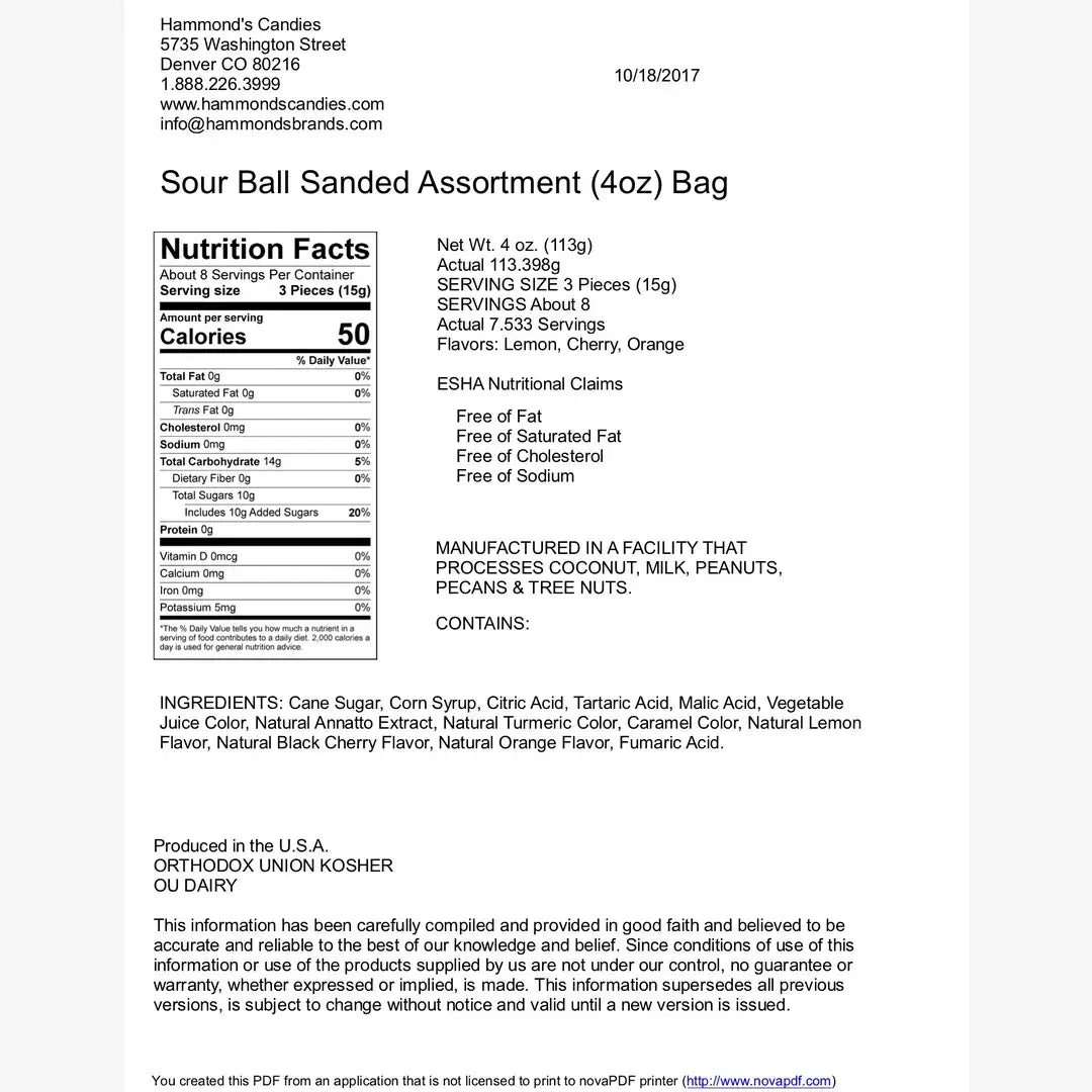 Hammond's Candies - Old-Fashioned Pantry Candy - 4 oz - 8 Bag POP Display