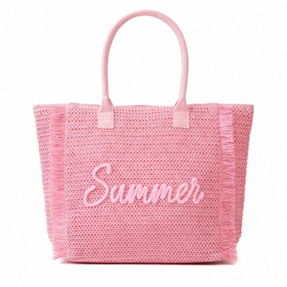 Anarchy Street - Straw Braided Summer Print Tote Bag