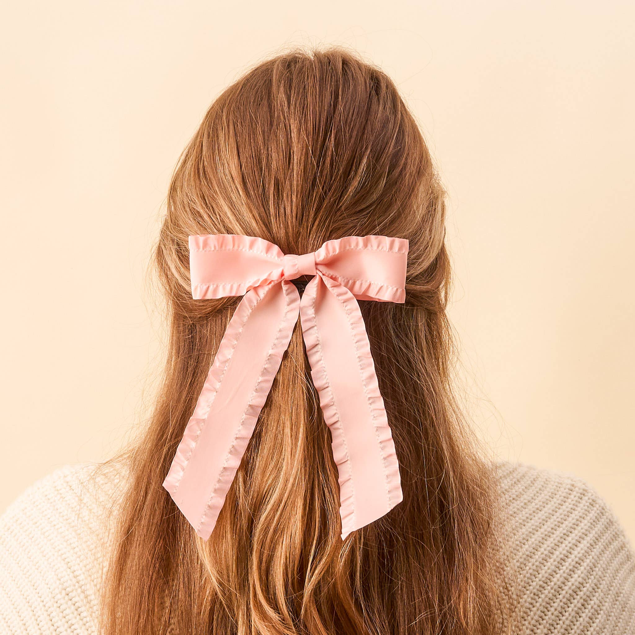 The Darling Effect - Ruffle Hair Bow- Blush