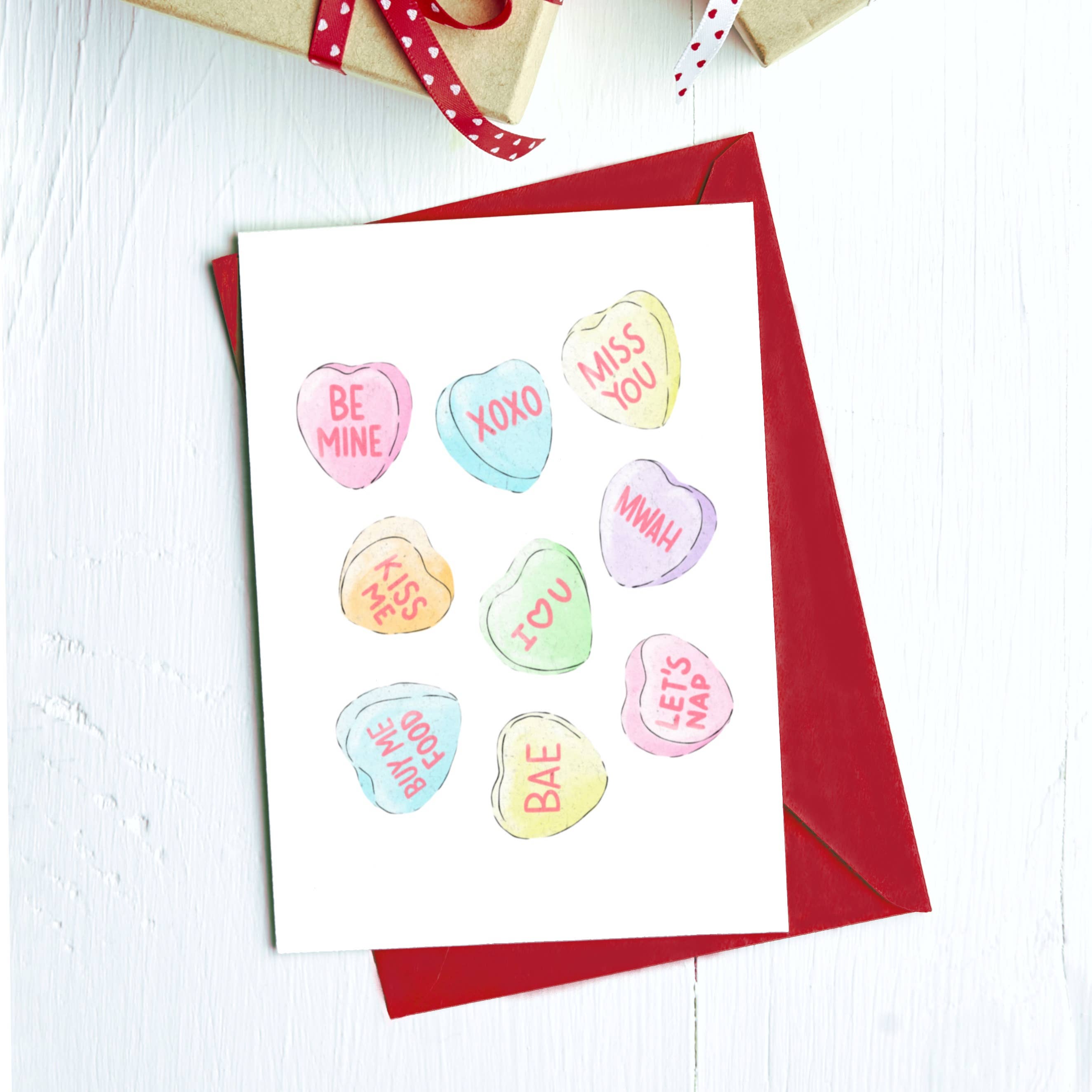 Big Moods - Candy Heart Lovers Card