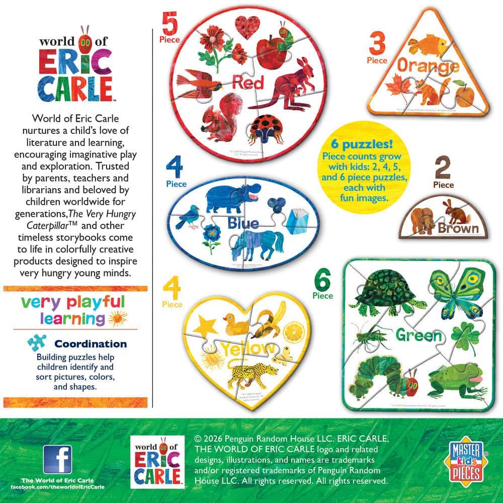 Masterpieces Puzzles - Eric Carle - Colors 6-Pack Mini Shaped Jigsaw Puzzles