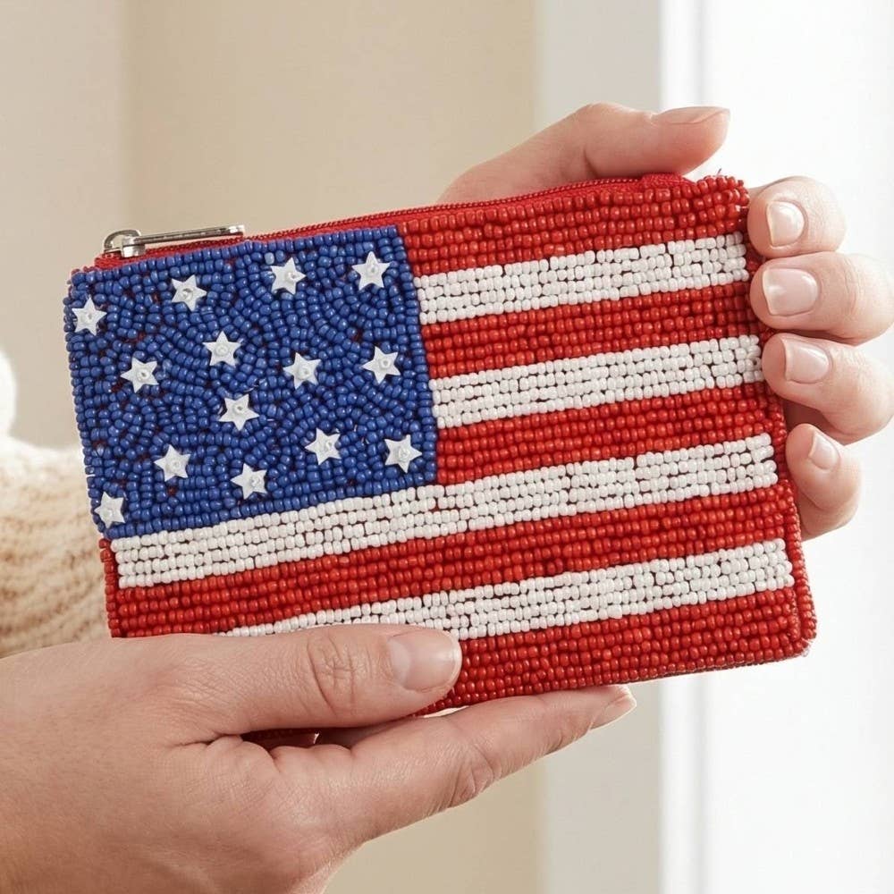 Anarchy Street - American Flag Beaded Coin Purse
