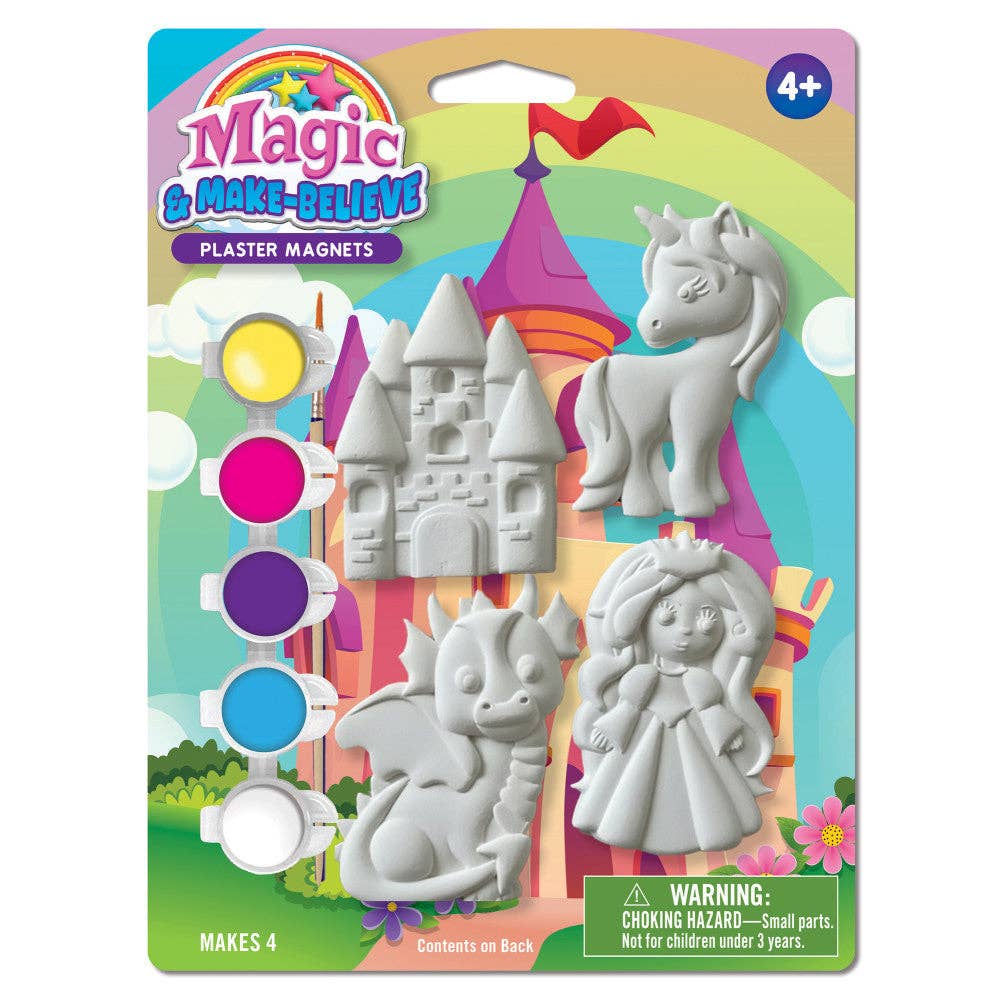 Masterpieces Puzzles - Magic & Make Believe - 4-Pack Plaster Magnets Paint Kit