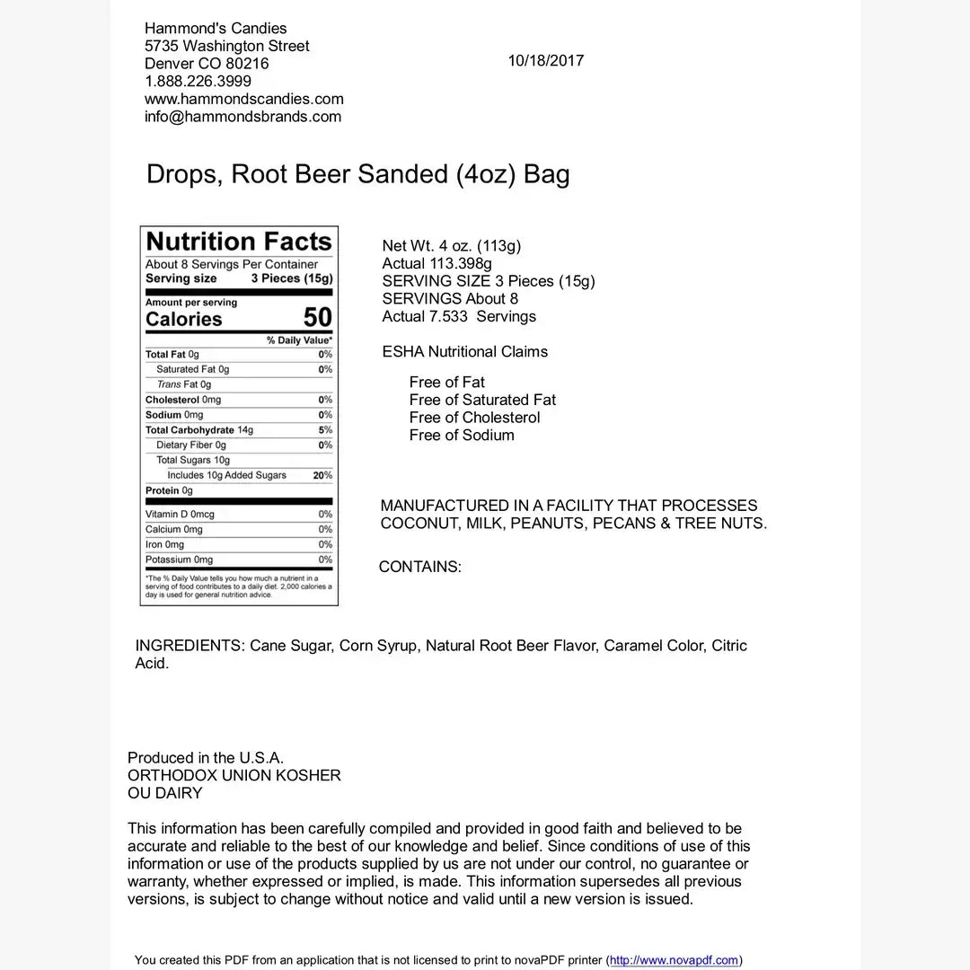 Hammond's Candies - Old-Fashioned Pantry Candy - 4 oz - 8 Bag POP Display