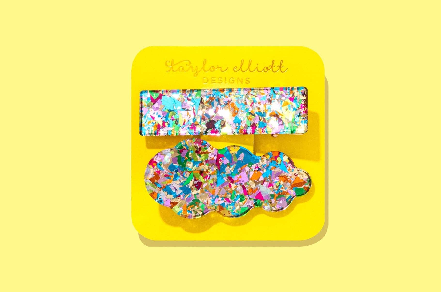 Taylor Elliott Designs - *ON SALE* Claw Hair Clips - Med - Colorful Confetti - 2 Pcs