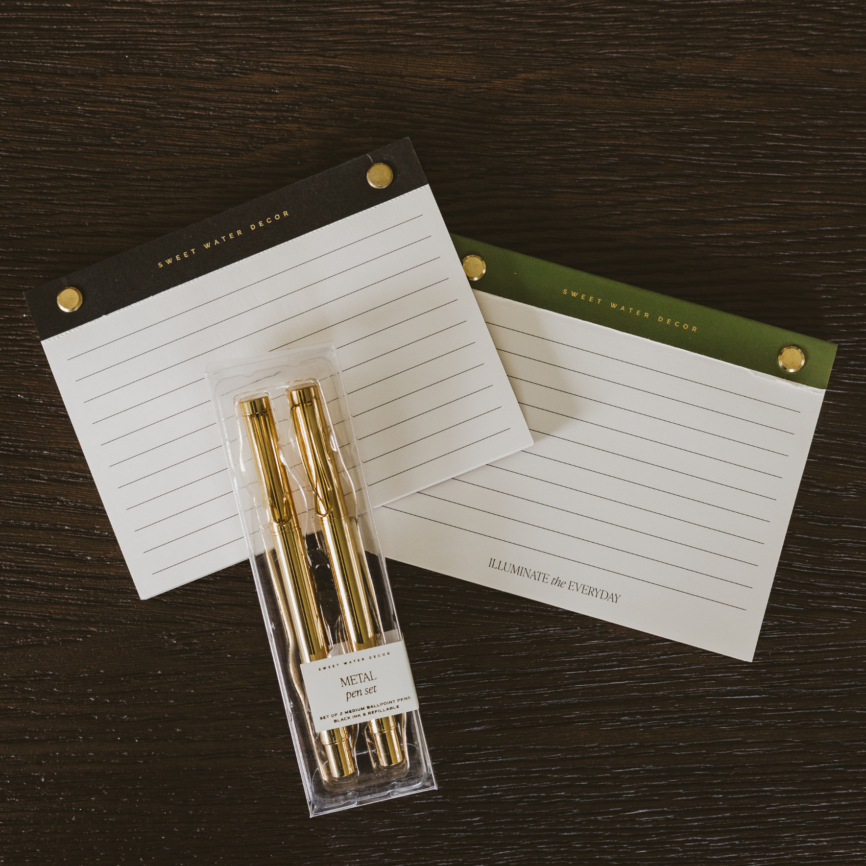 Sweet Water Decor - Small Gold Rivet Basic Notepad - Stationery & Decor