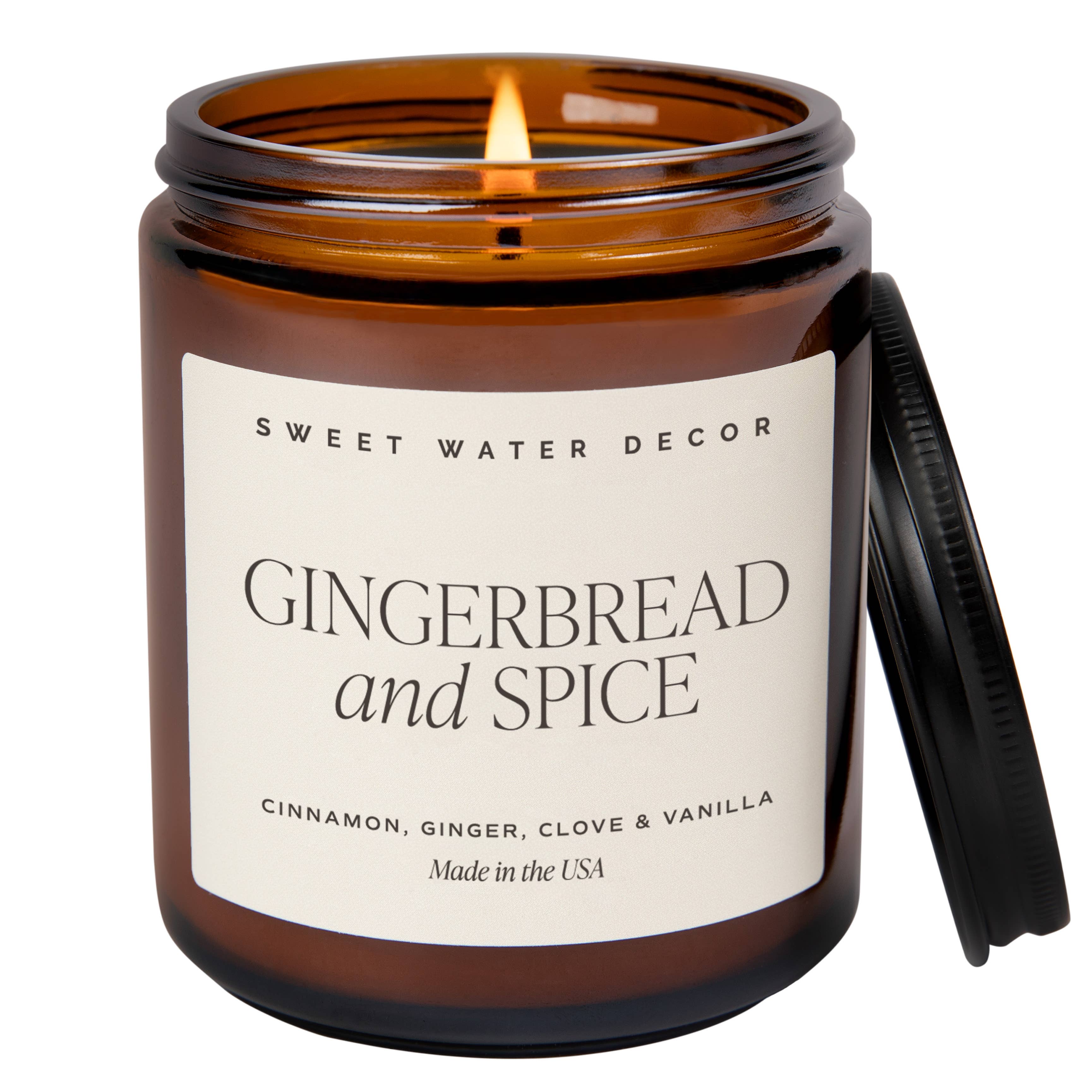 Sweet Water Decor - Gingerbread and Spice 9 oz Soy Candle- Christmas Decor