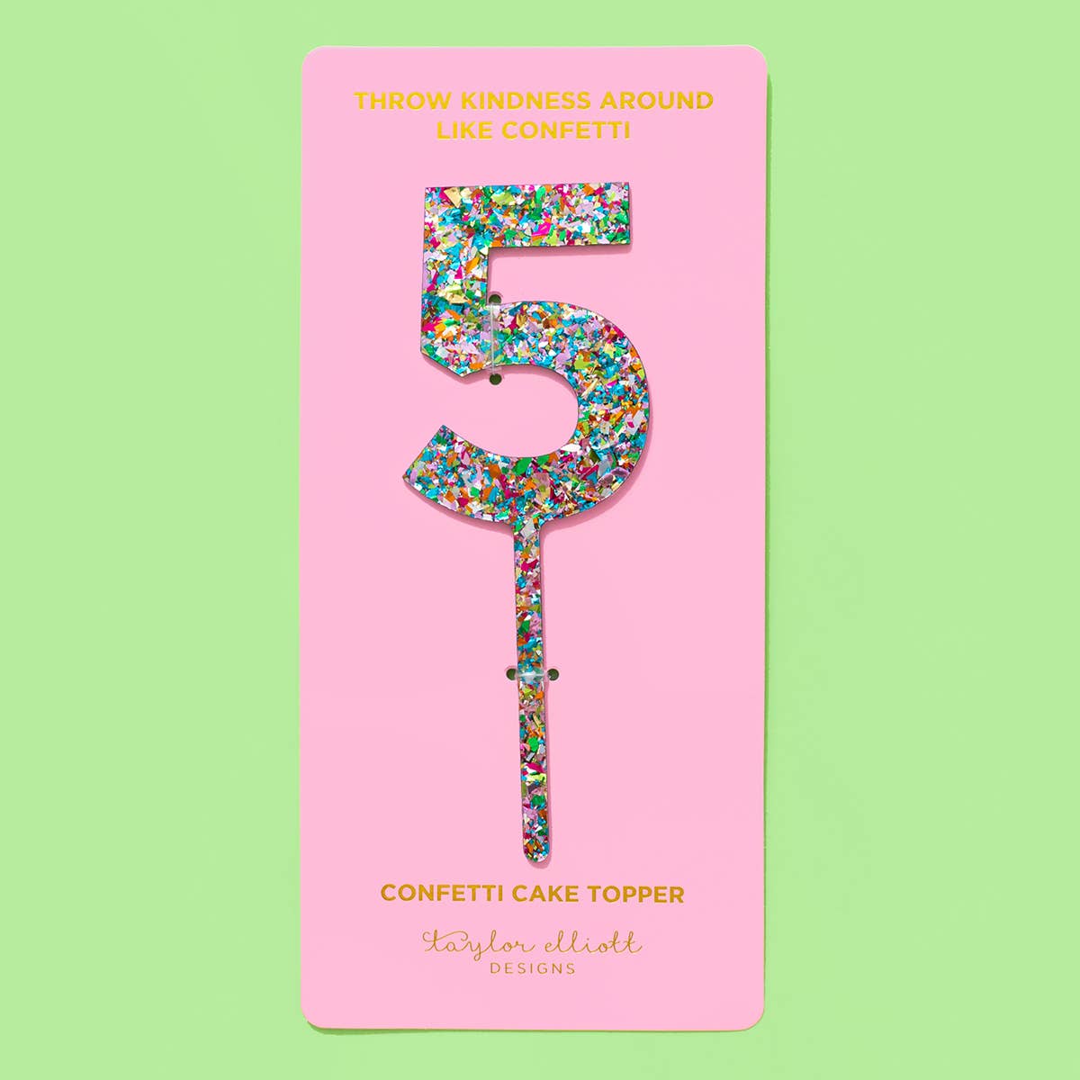 Taylor Elliott Designs - *ON SALE* Cake Toppers - Num 0 - 9 - Colorful Confetti -Each