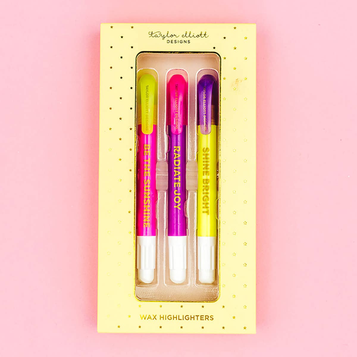 Taylor Elliott Designs - Wax Highlighter Set - Motivational - Asst Clrs - 3 Piece Set