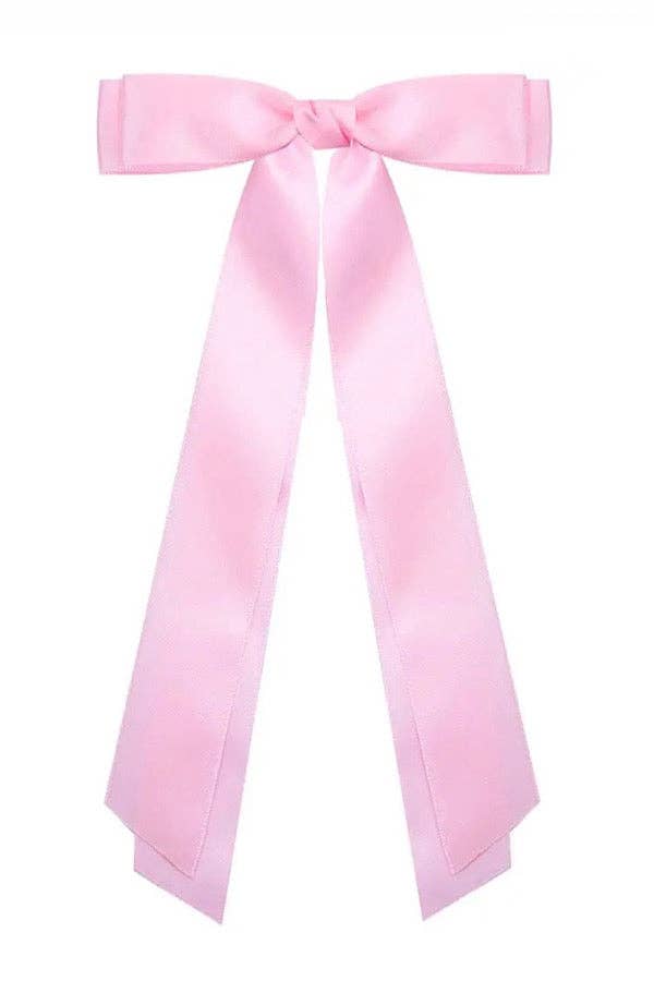 Nash Grey - Take a Bow Pink Satin Hair Bow