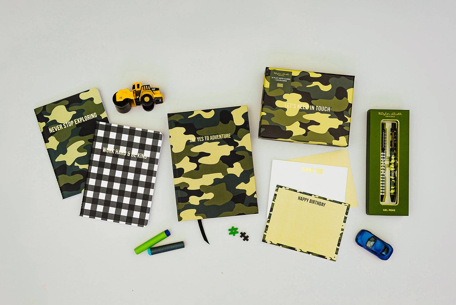 Taylor Elliott Designs - *ON SALE* Gel Pen Set - Camo + Gingham - 2 Piece Set