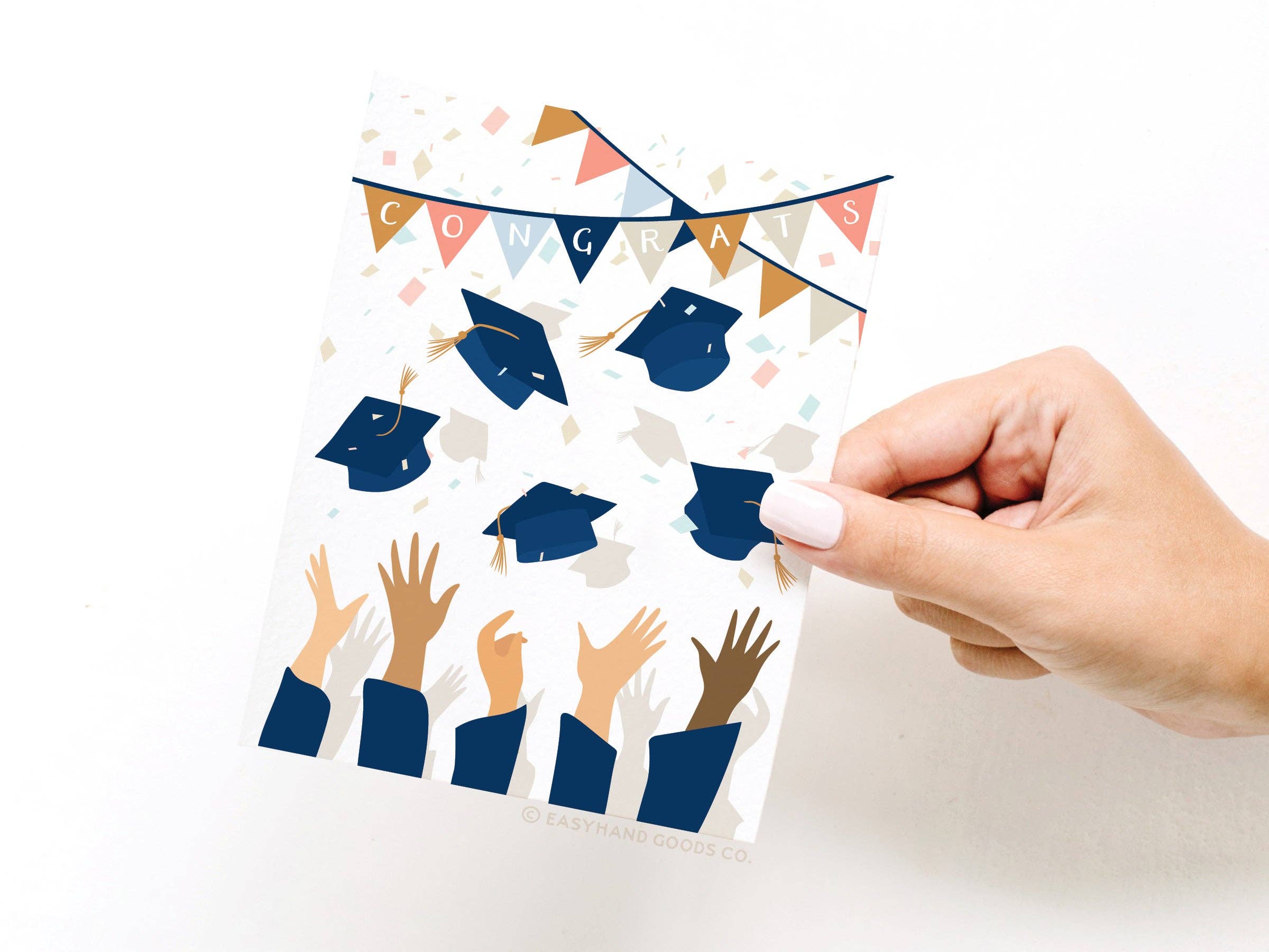 Easyhand Goods Co. - Congrats Graduation Caps Greeting Card