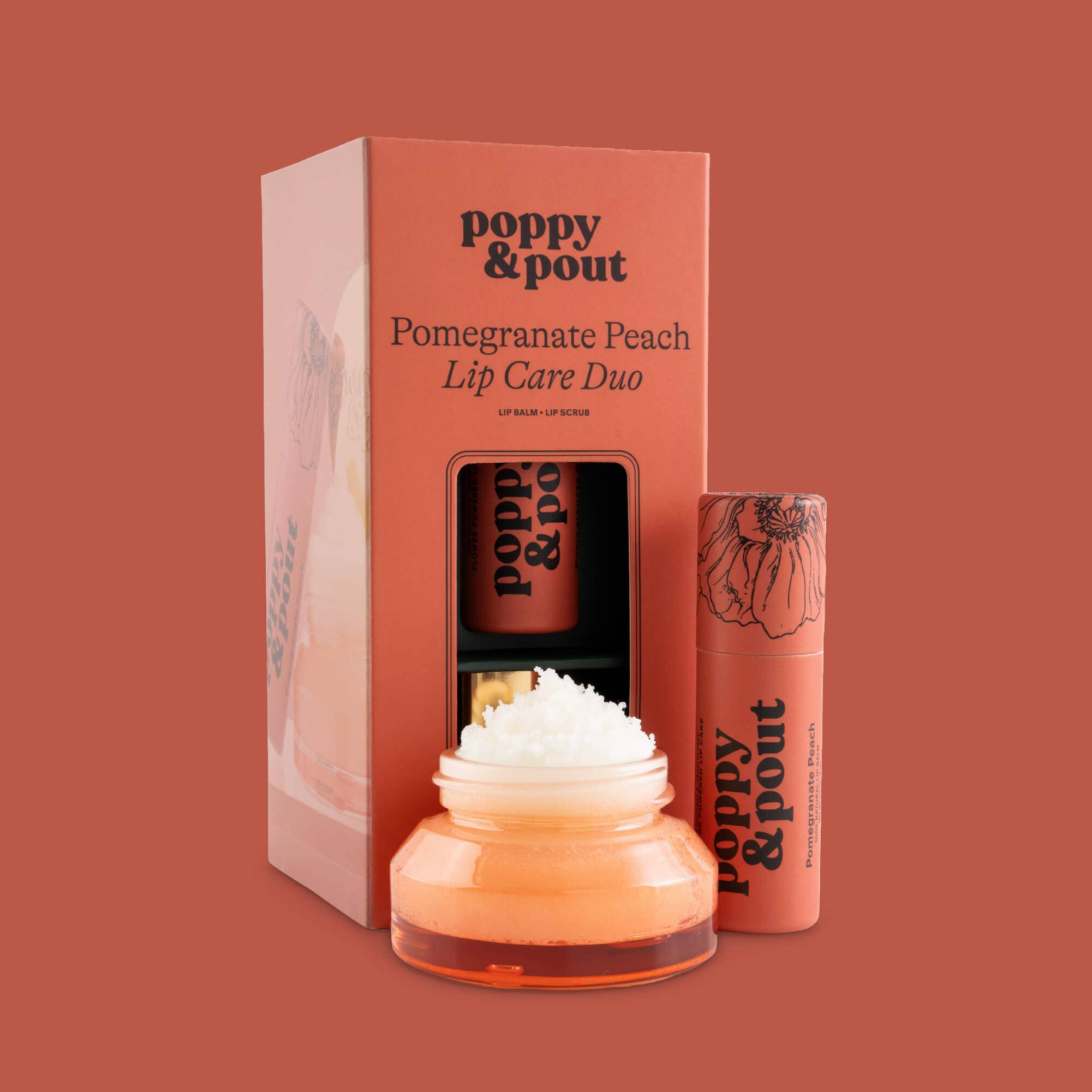 Poppy & Pout - Lip Care Duo, Pomegranate Peach