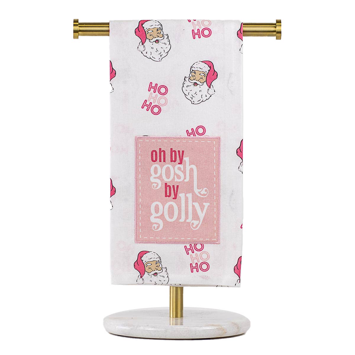 The Royal Standard - By Golly Santa Hand Towel   White/Pink   20x28