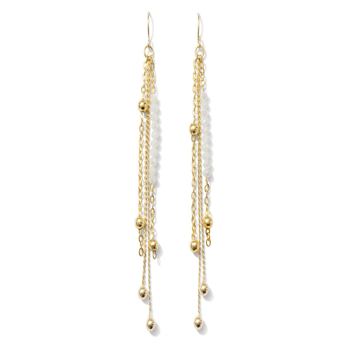 Splendid Iris - SALE - Long Earring with a Pop of Color