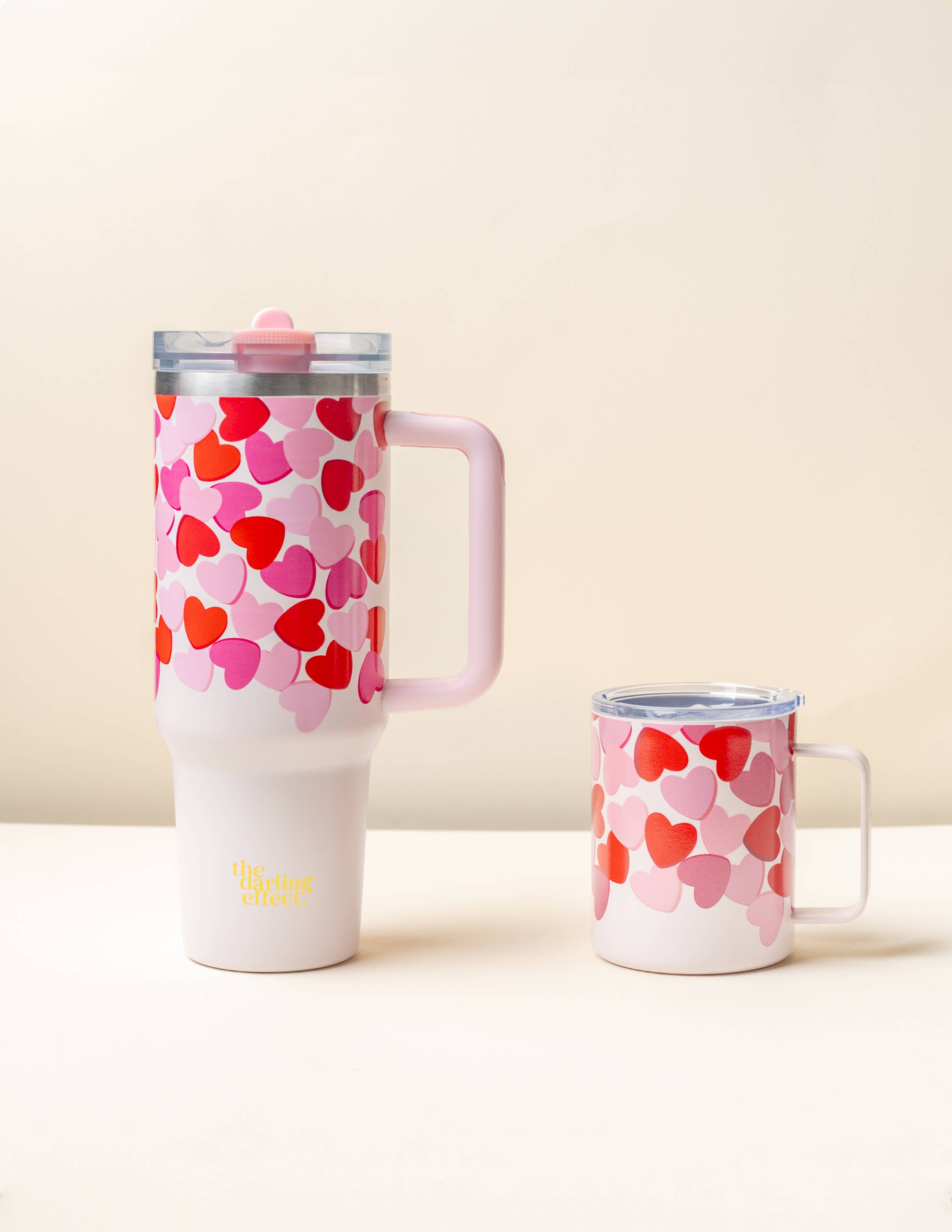 The Darling Effect - 14 oz Insulated Mug-Blushing Hearts