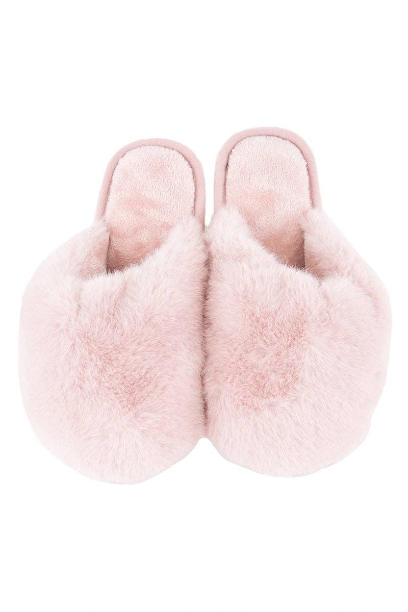 Katydid - Light Pink Women's Faux Fur Jumbo Slippers