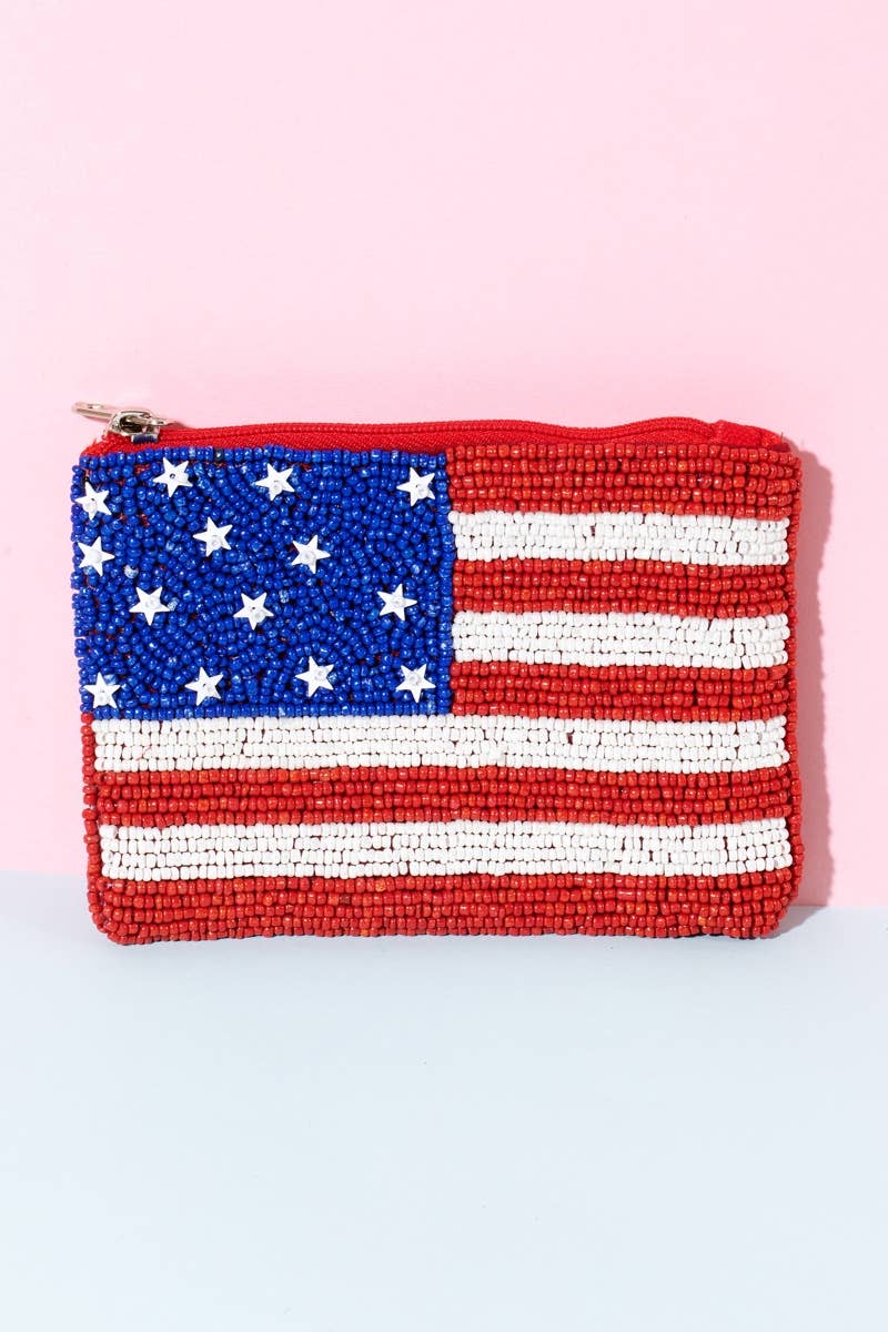 Anarchy Street - American Flag Beaded Coin Purse