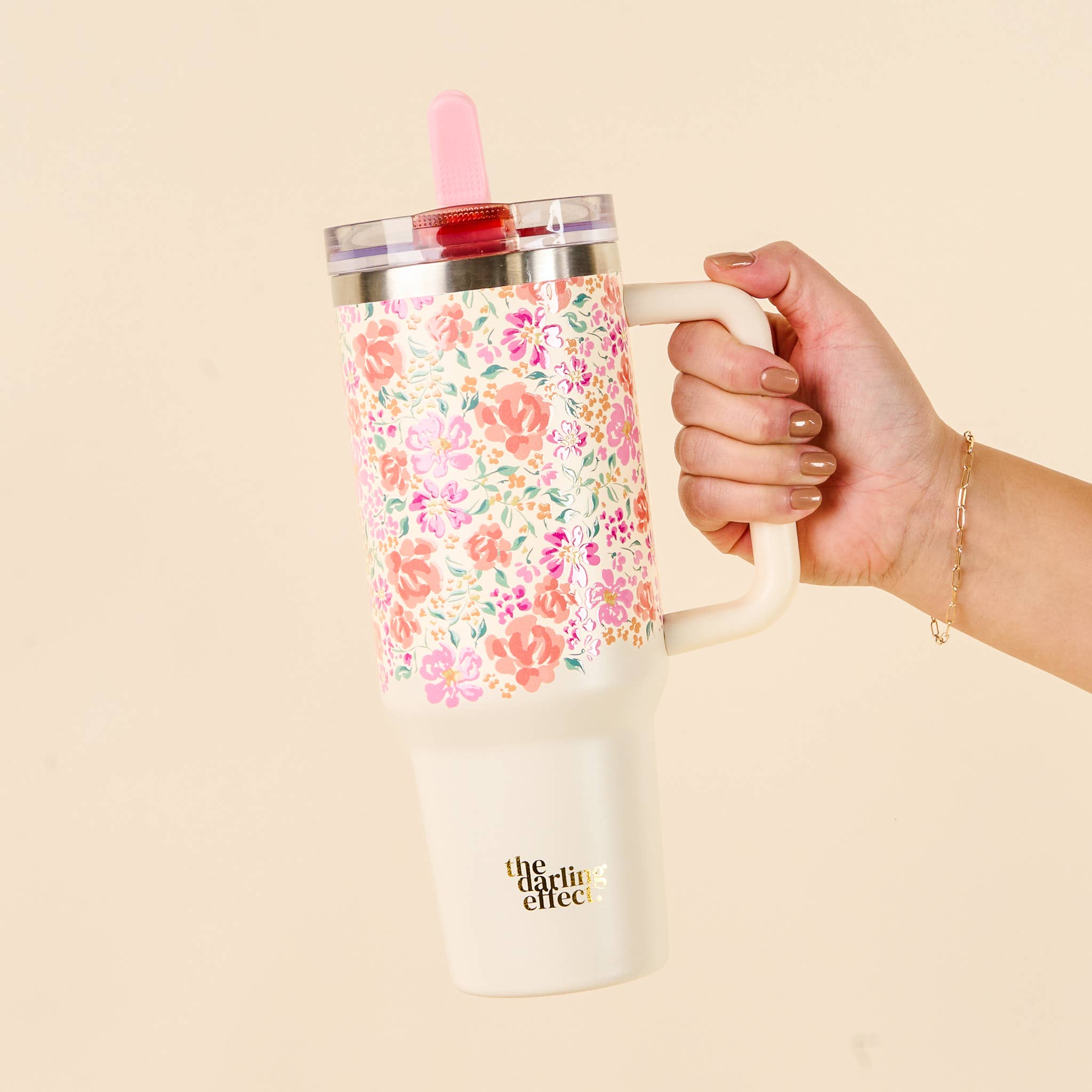 The Darling Effect - 40 oz Lifestyle Flip Straw Tumbler-Secret Garden Pink