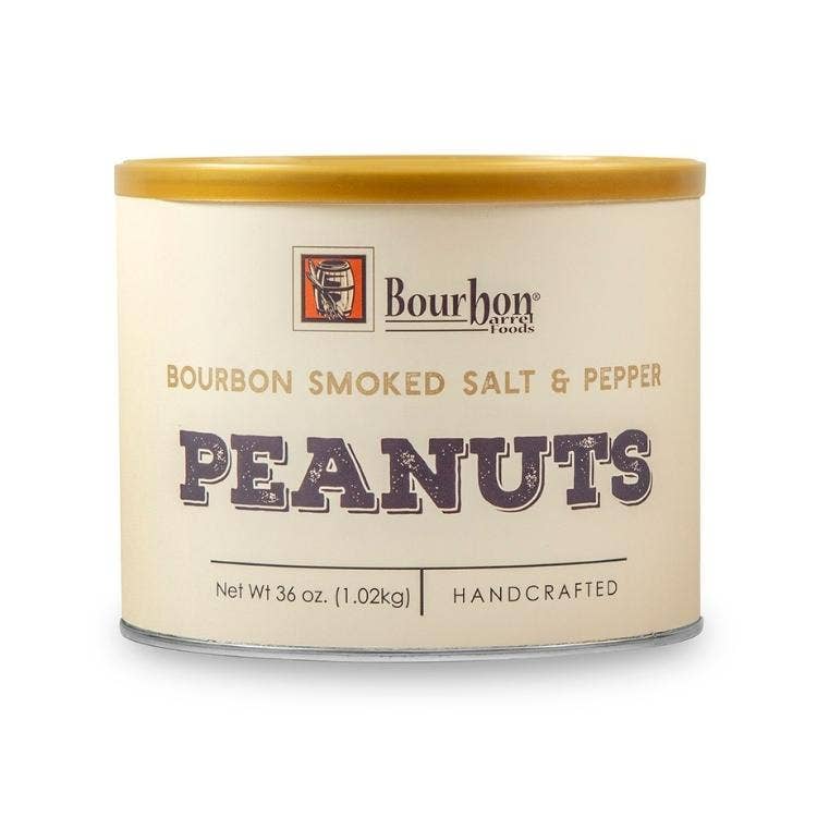 Bourbon Barrel Foods - Bourbon Smoked Salt & Pep Peanuts - Party Size (36 oz. Can)