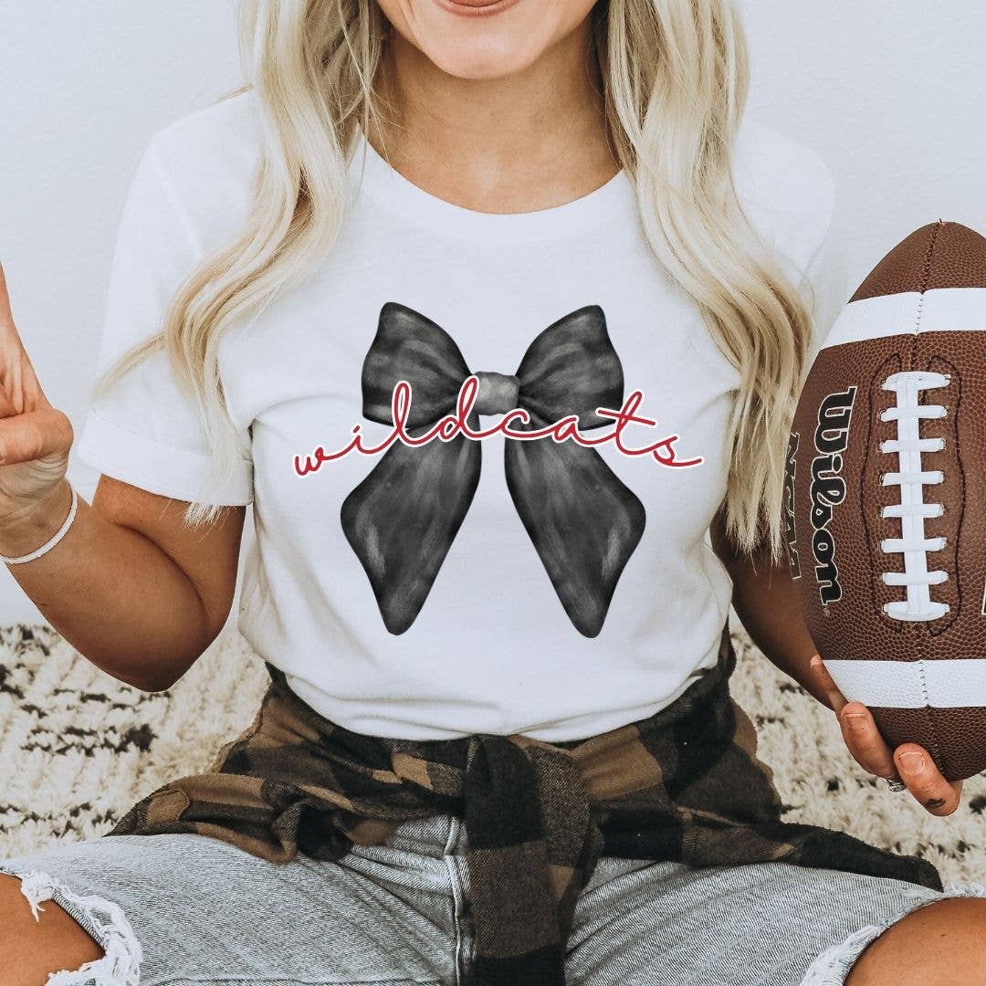 Friday Night Wives - Custom Football Bow T Shirt for Women Custom Mascot Shirt