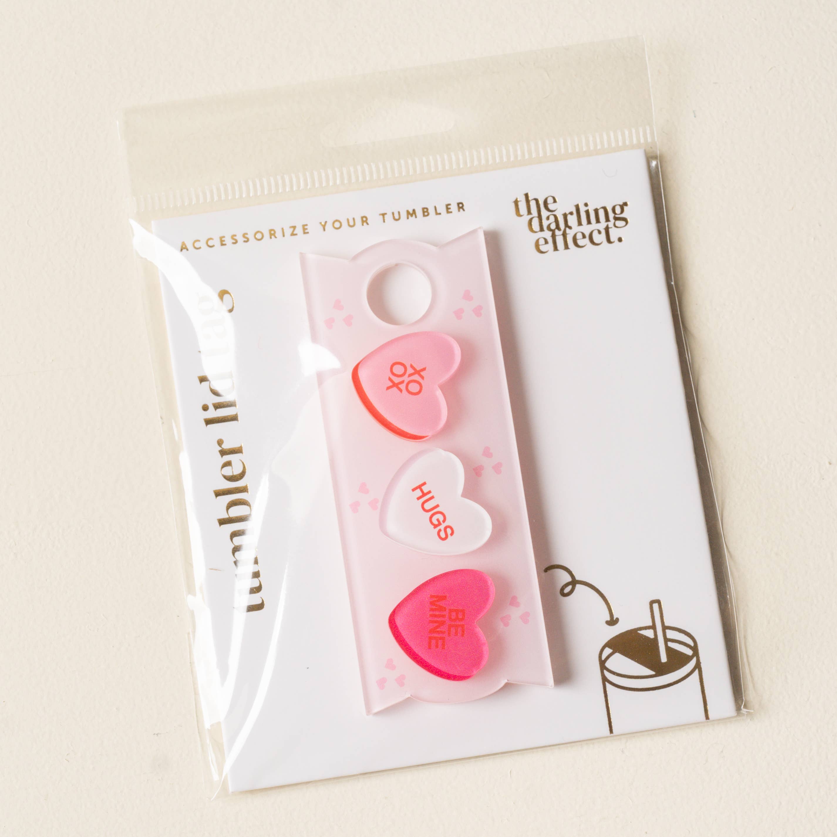 The Darling Effect - Tumbler Lid Tag-Candy Hearts