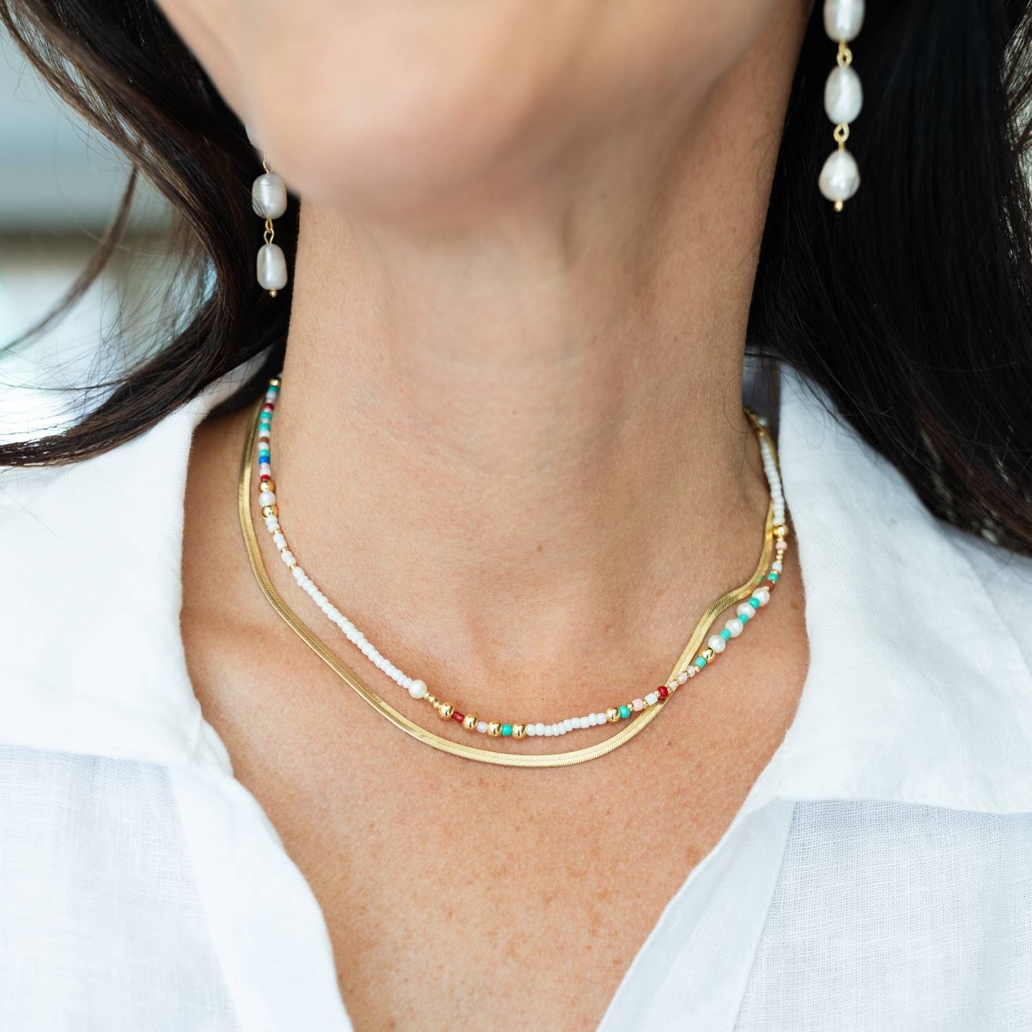 Splendid Iris - Snake chain necklace