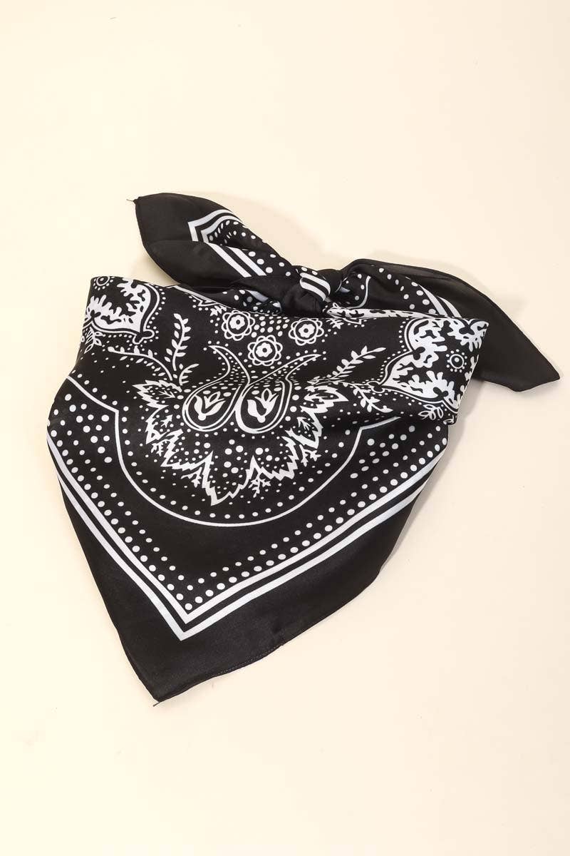 Anarchy Street - Light Paisley Design Square Bandana Scarf