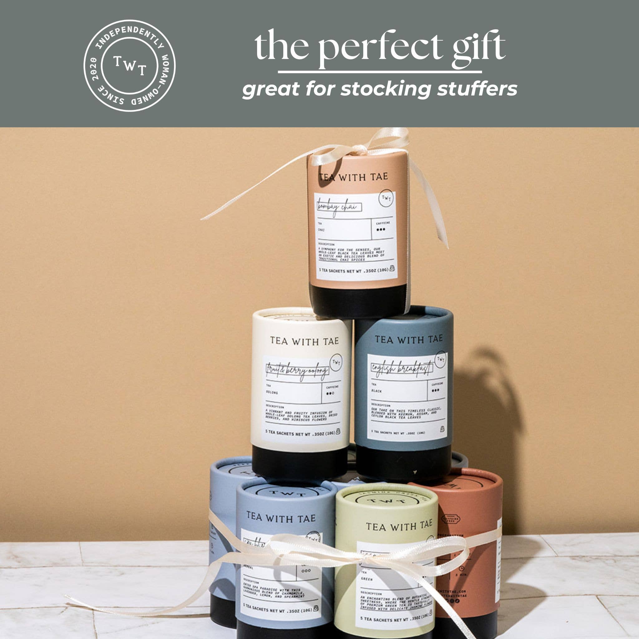 Tea with Tae - English Breakfast Black Tea Mini Tea Tube Gift (5 tea bags)