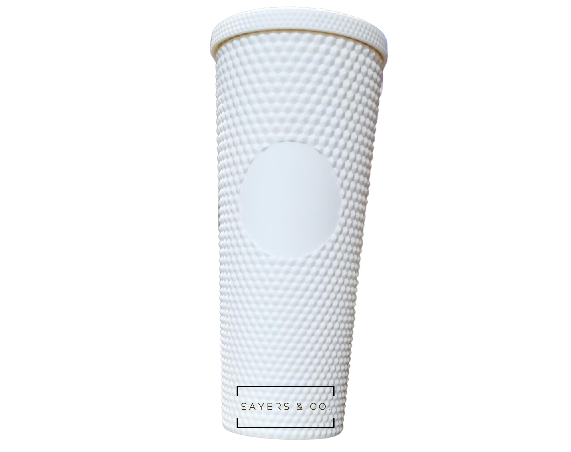 Sayers & Co. - Matte & Glossy Studded 24oz Screw Top Tumbler, Double Walled