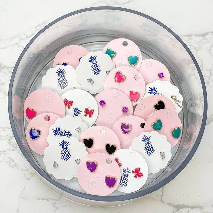Prep Obsessed Wholesale - V-Day Assorted Stud Earrings - 20 units 