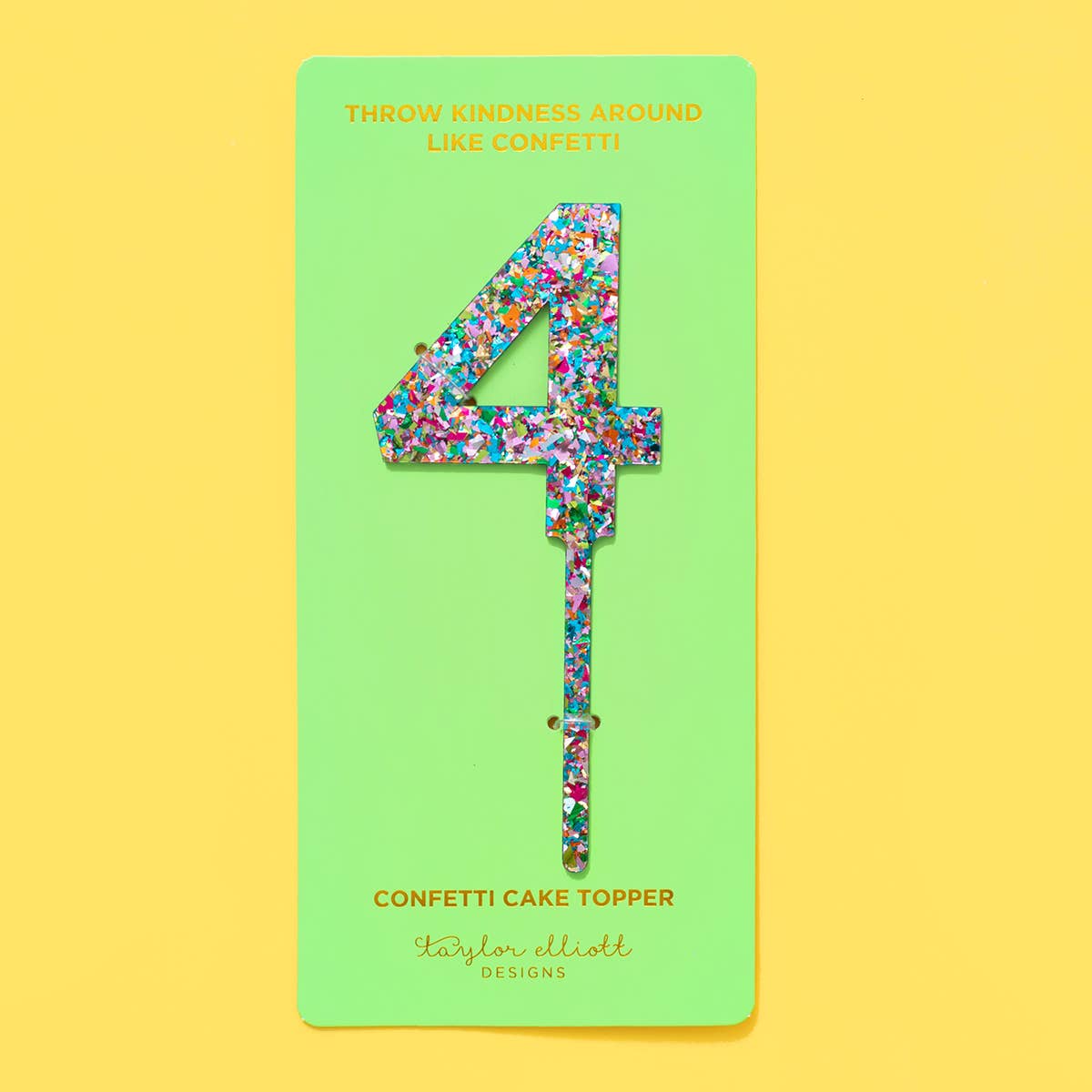 Taylor Elliott Designs - *ON SALE* Cake Toppers - Num 0 - 9 - Colorful Confetti -Each