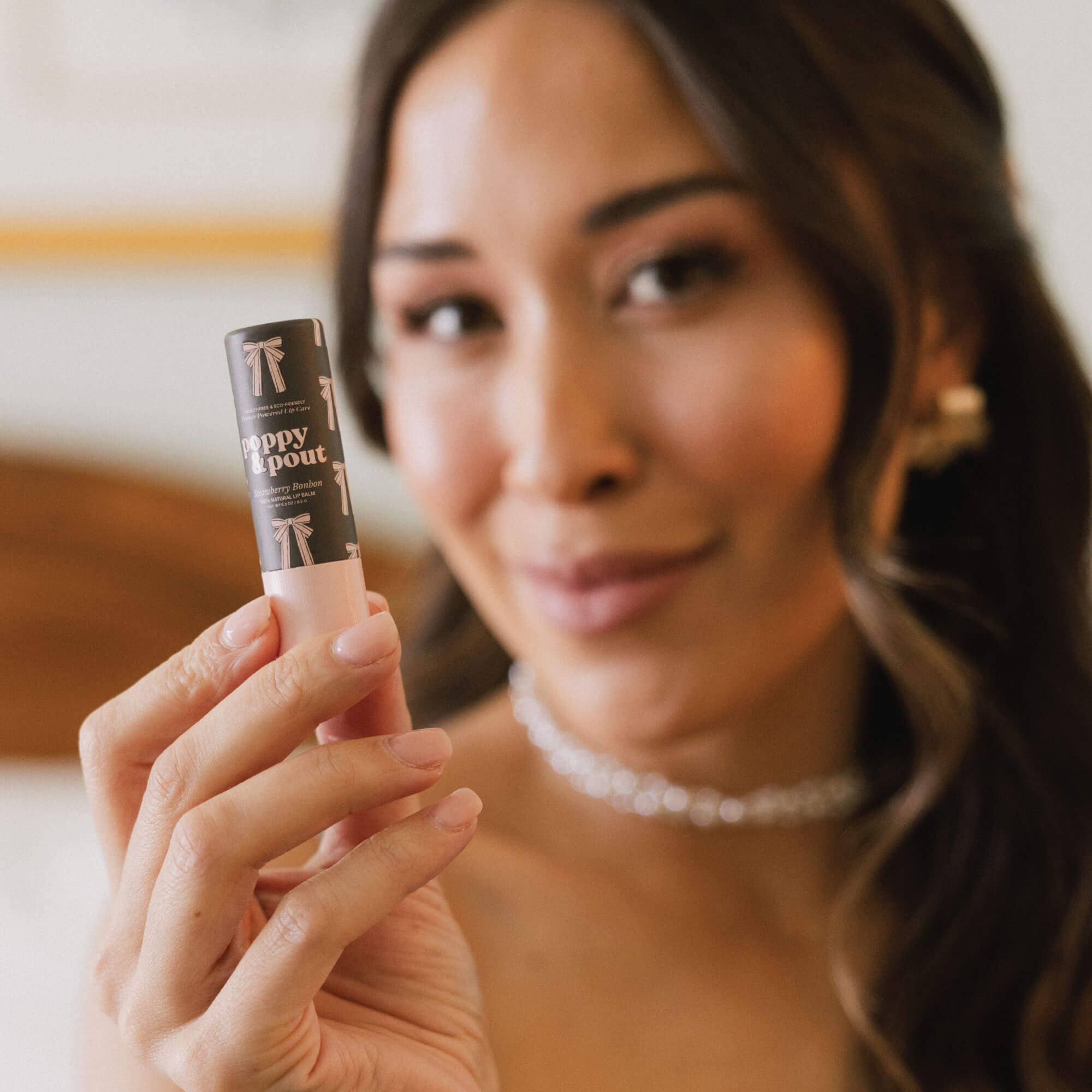 Poppy & Pout - Lip Balm, Coquette, Strawberry Bonbon