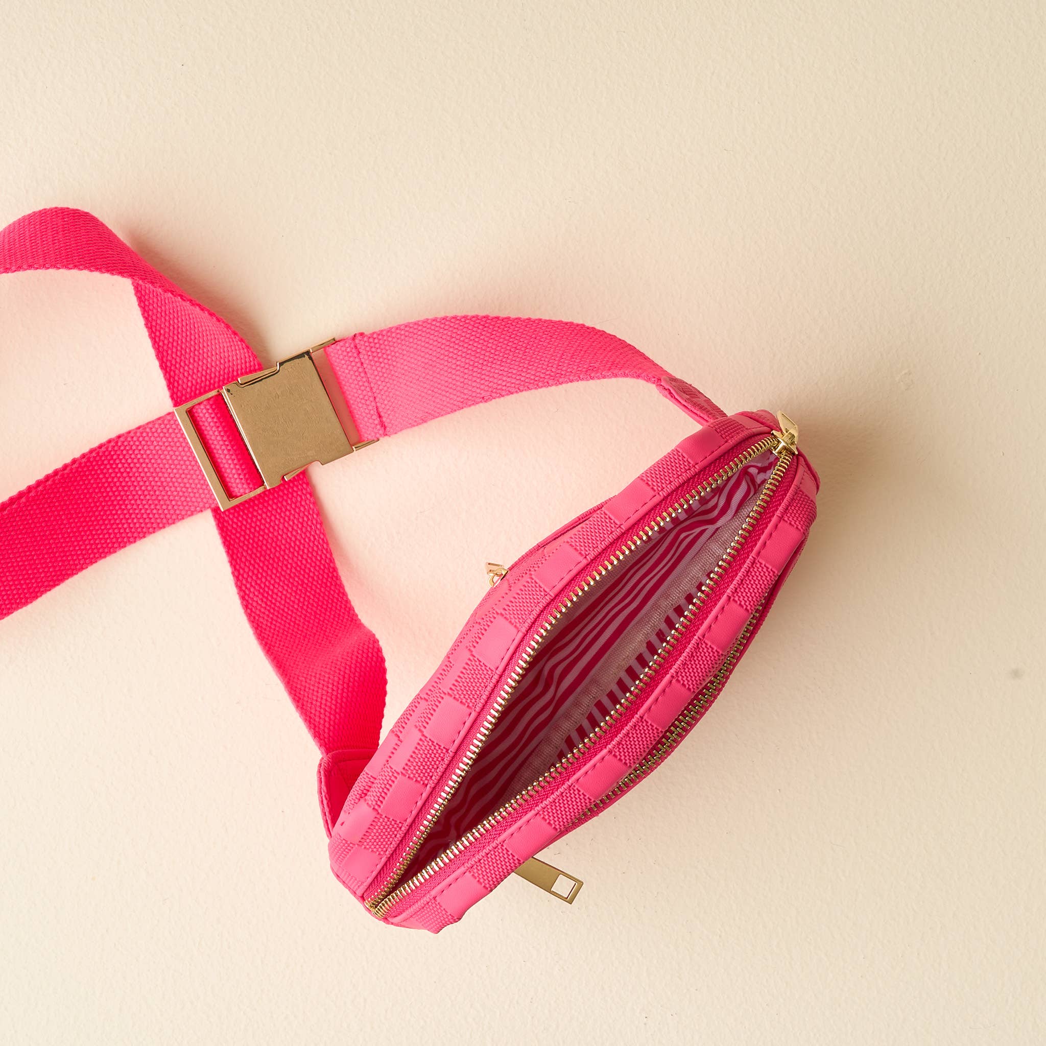 The Darling Effect - Urban Check Belt Bag-Hot Pink
