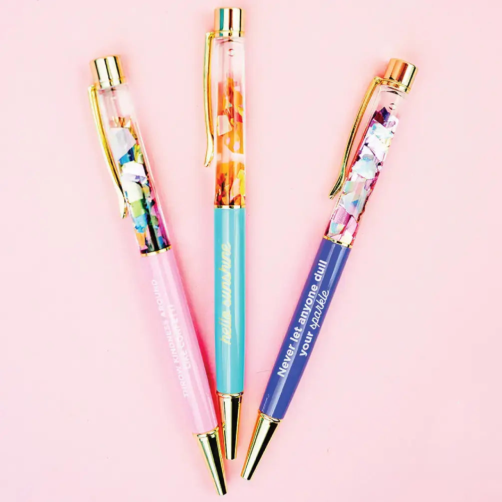 Taylor Elliott Designs - Pen - "Love You..." - Red w/ Red + Pink Confetti