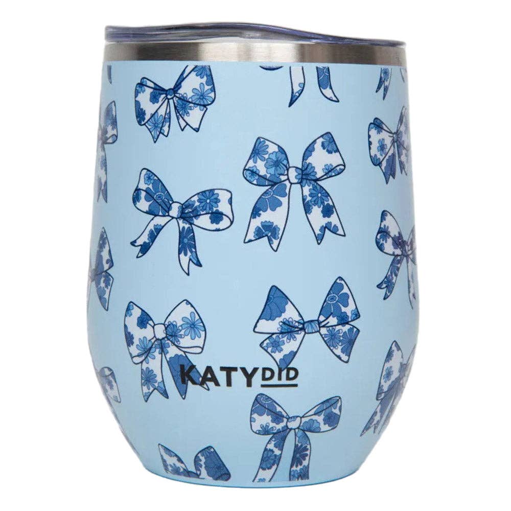 Katydid - Chinoserie Coquette Bows WINE TUMBLER Cup