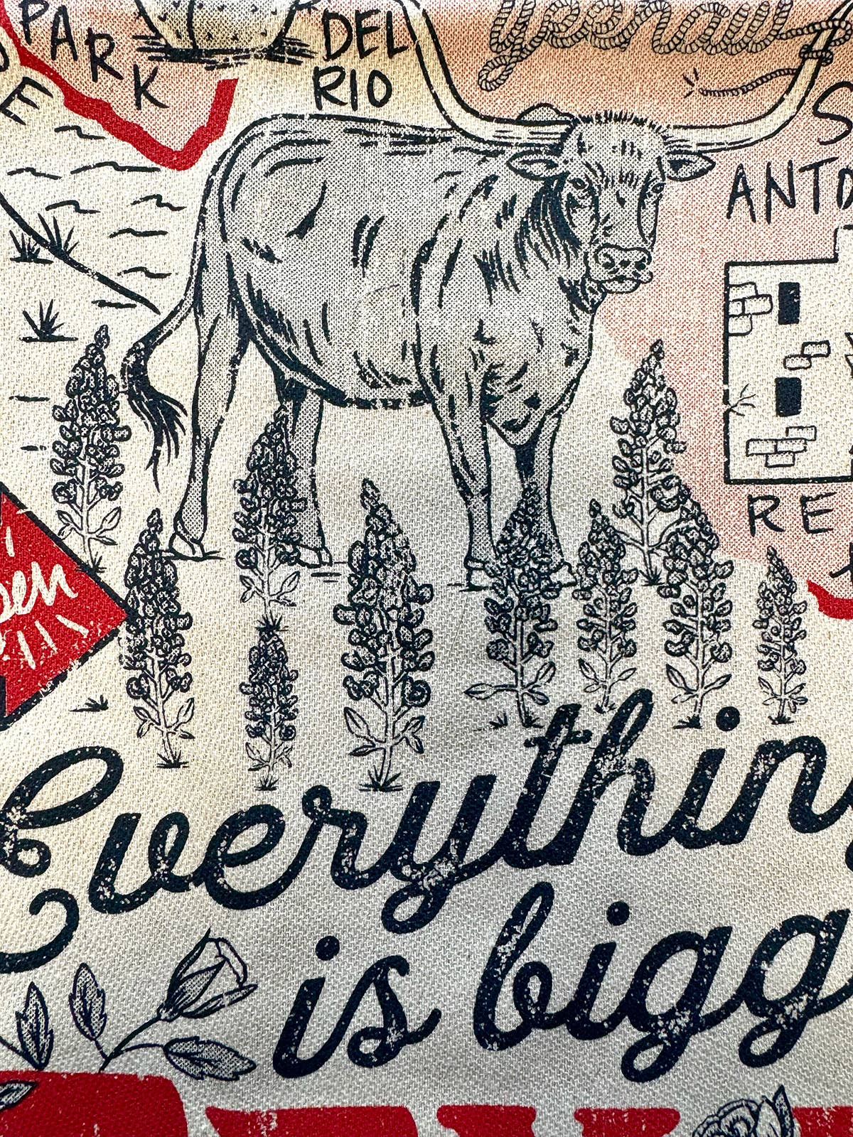 SOUTHERN FRIED DESIGN BARN - Everything Is Bigger In Texas- Kitchen Towel
