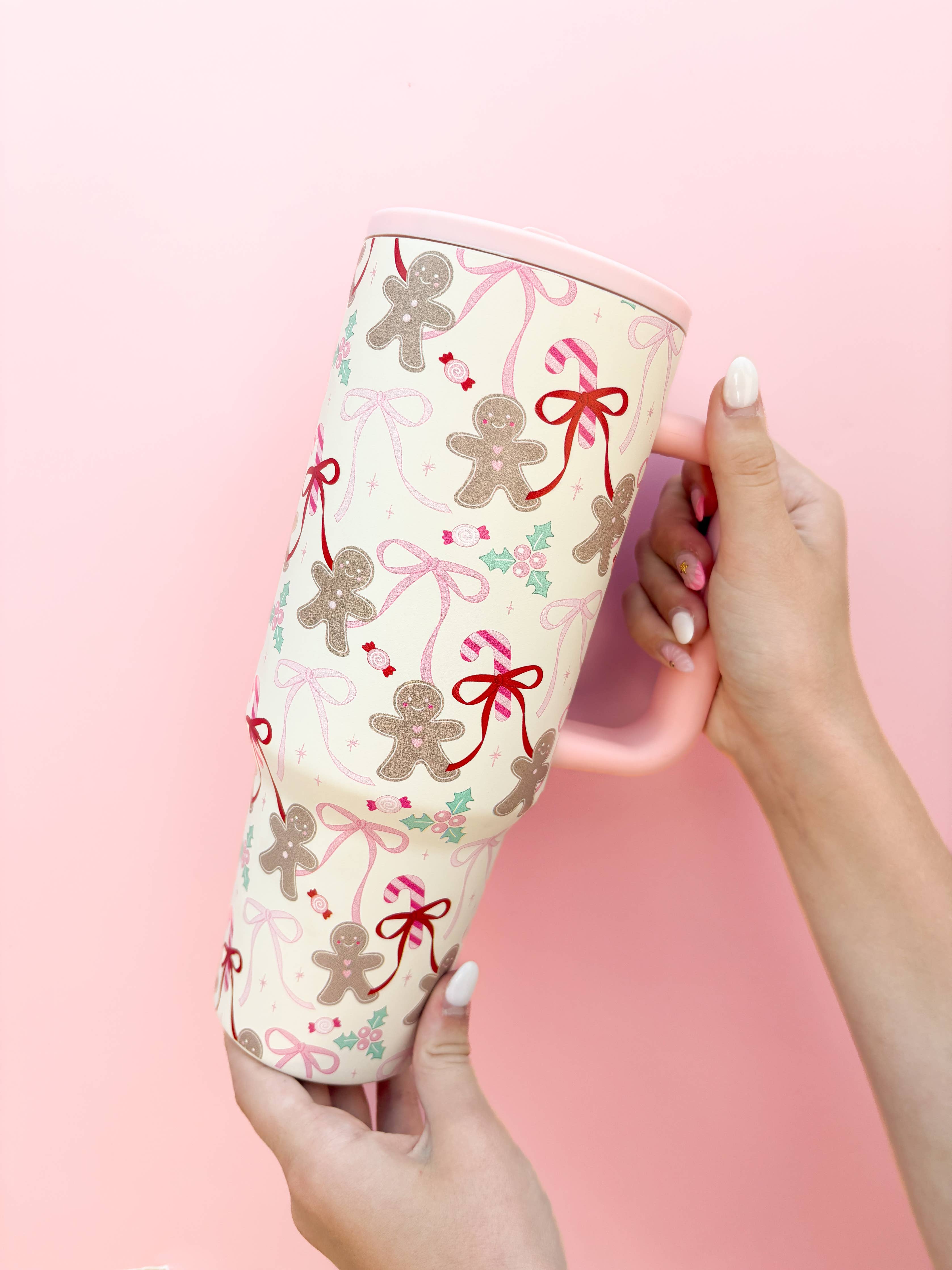 Rock Paper Scissors - Gingerbread 40oz Tumbler with Spill Proof Lid + Flip Straw