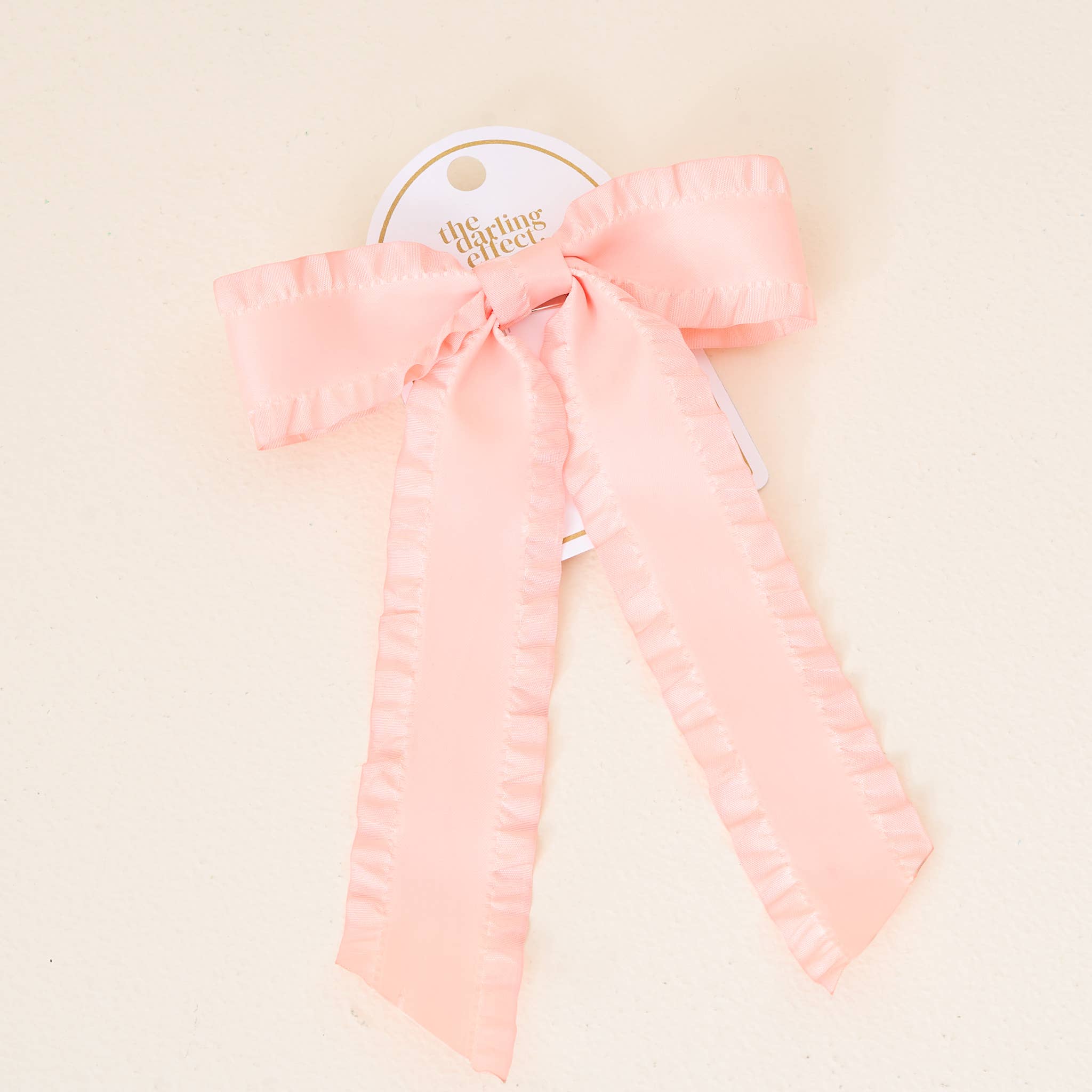 The Darling Effect - Ruffle Hair Bow- Blush