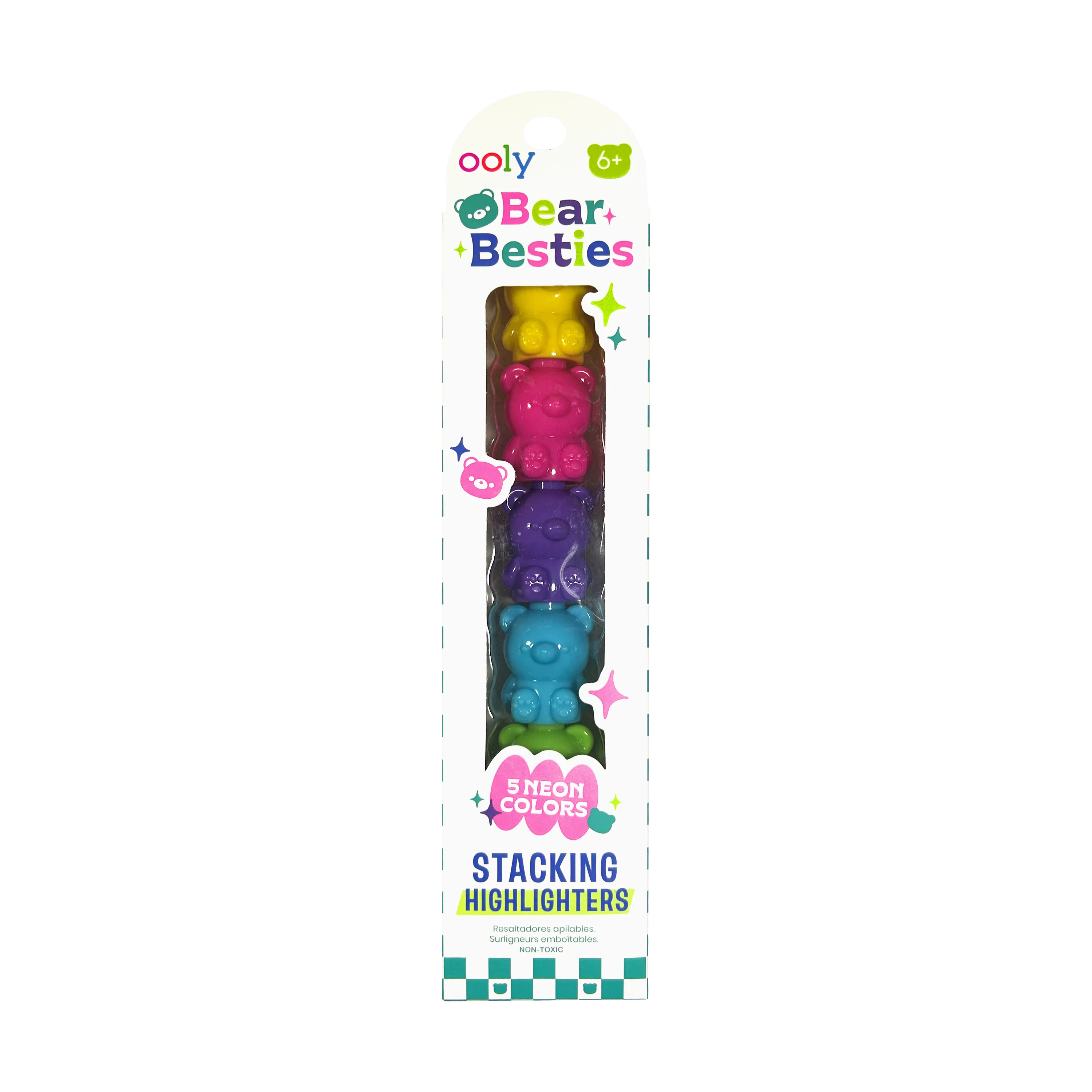 OOLY - Bear Besties: Stacking Highlighters - Single (1 Stick / Box)