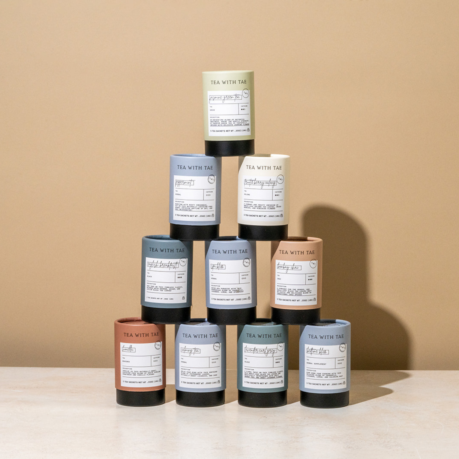 Tea with Tae - Calming Tea Herbal Rest Mini Tea Tube Gift (5 tea bags)