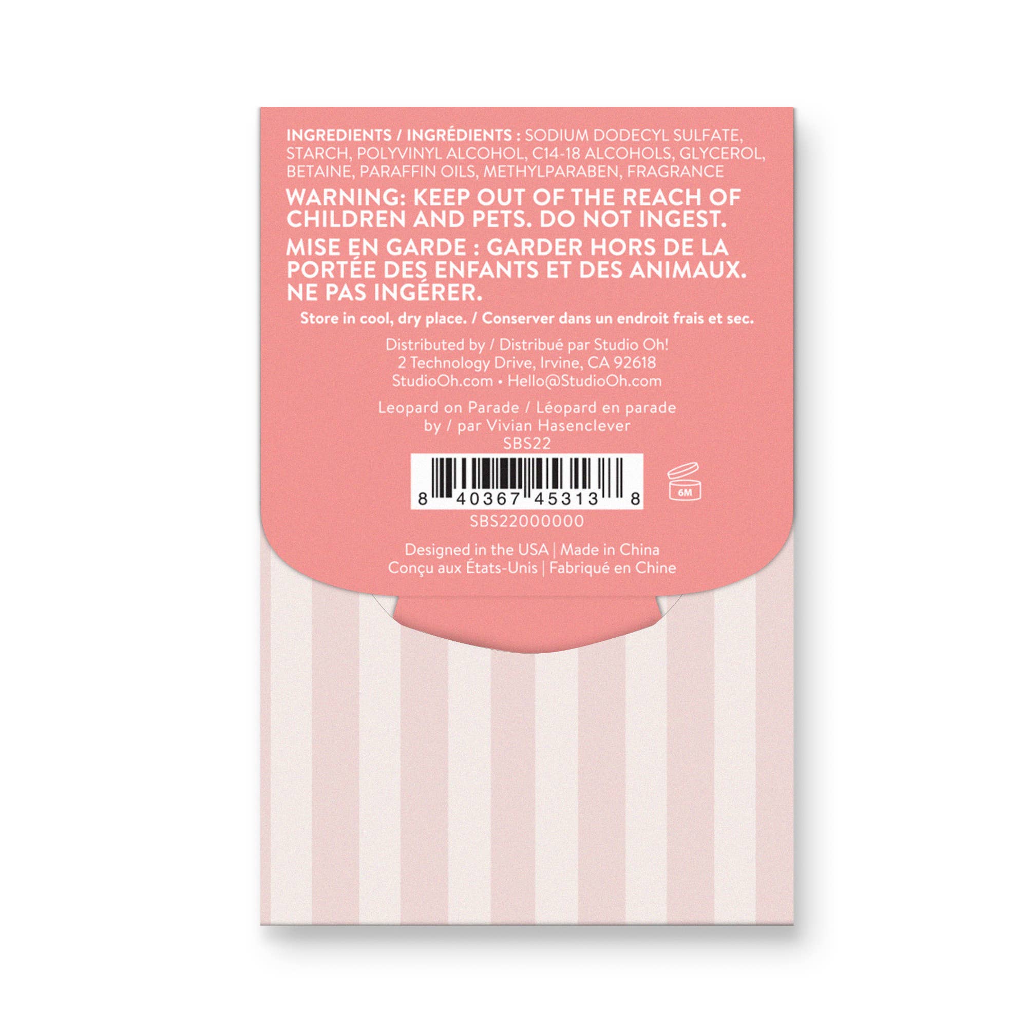 Studio Oh! - Leopard on Parade Single-Use Soap Sheets