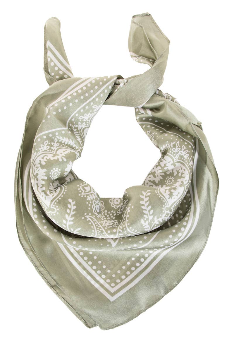 Anarchy Street - Light Paisley Design Square Bandana Scarf