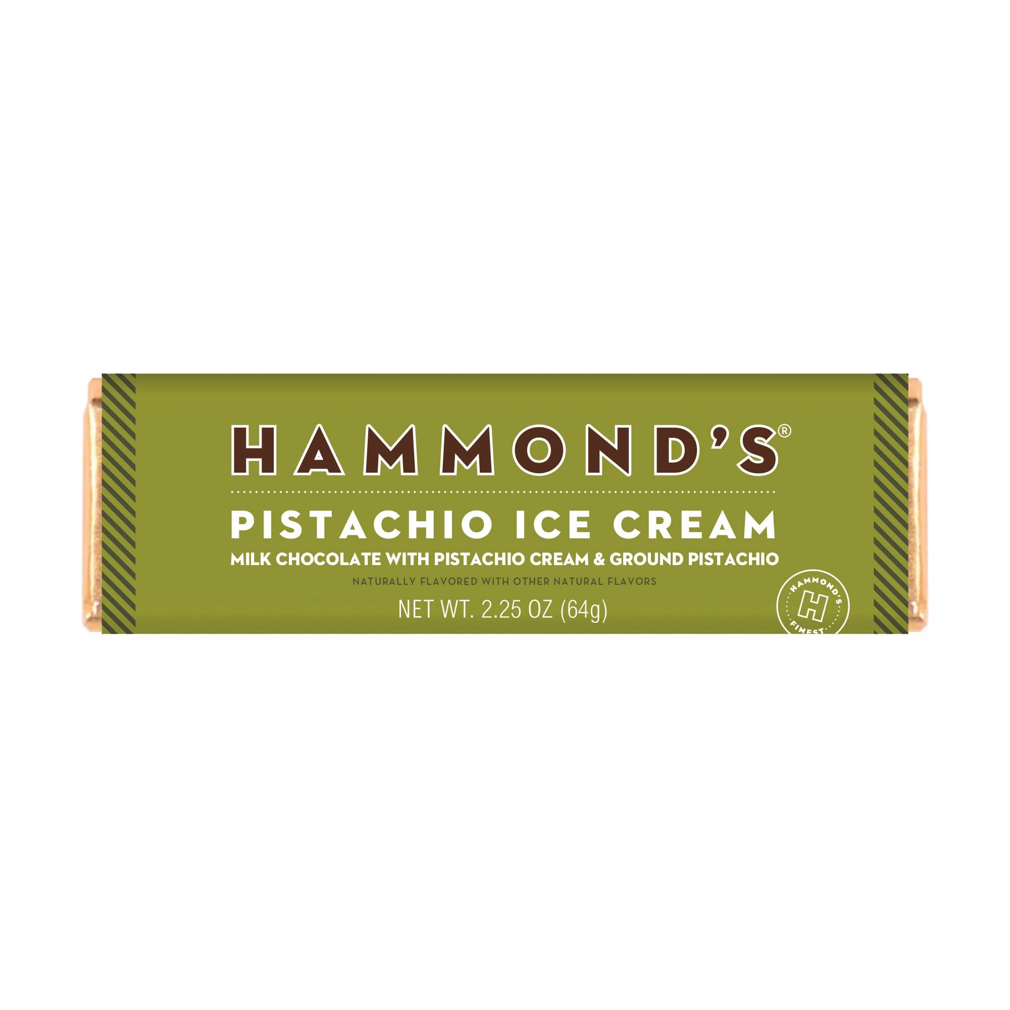 Hammond's Candies - Candy Bar - Milk Chocolate - Pistachio Ice Cream - 2.25 oz