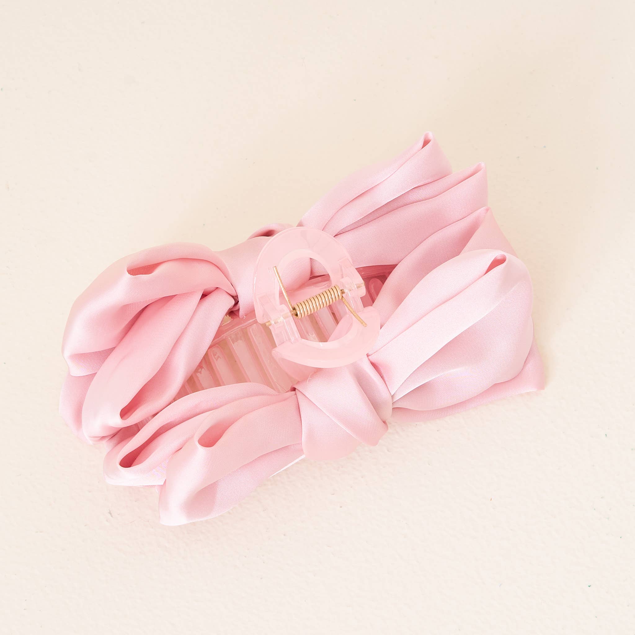 The Darling Effect - Satin Bow Claw Clip- Blush
