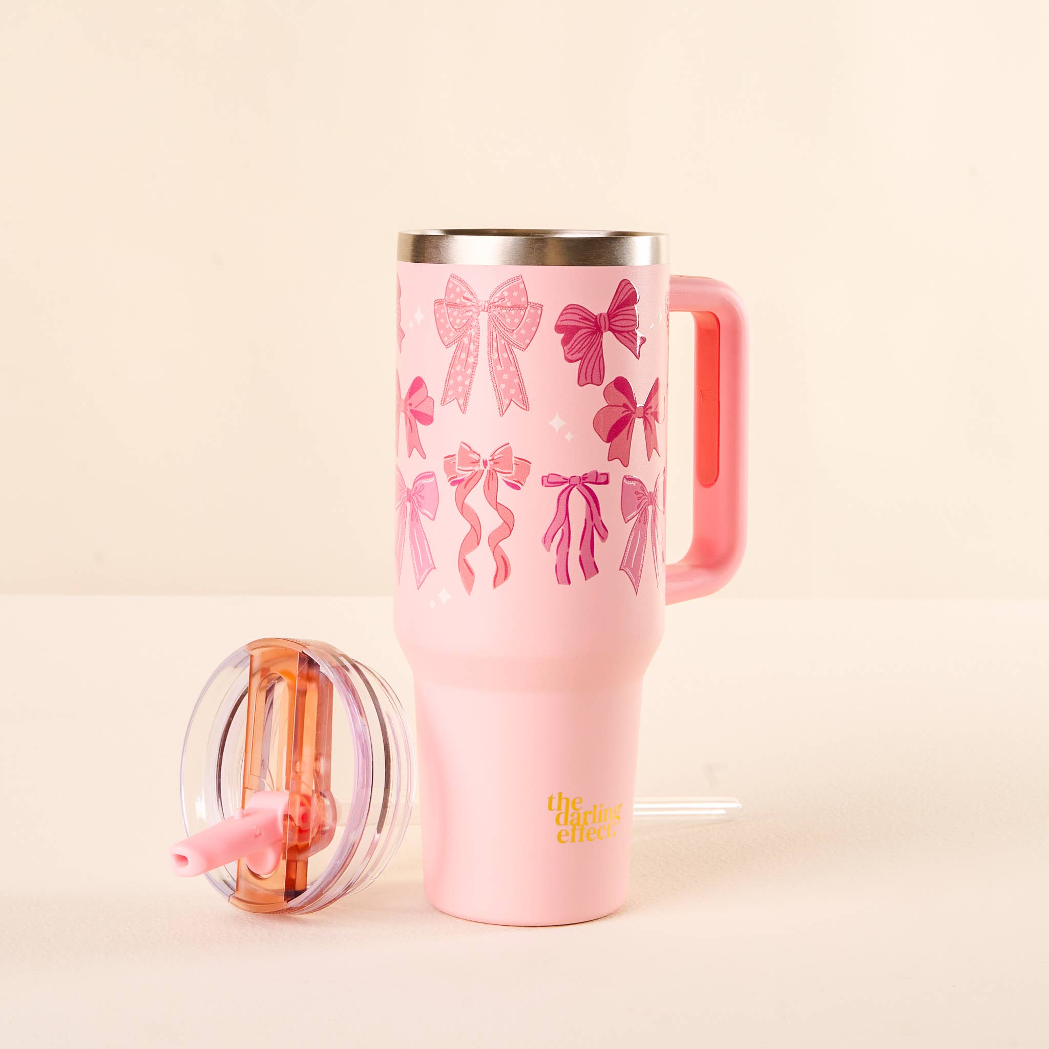 The Darling Effect - 40 oz Lifestyle Flip Straw Tumbler-Blushing Bows