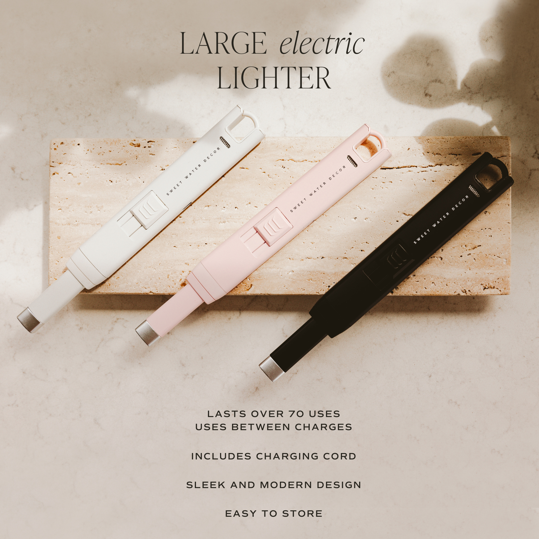 Sweet Water Decor - Pink Large Rechargeable Electric Lighter - Home Decor