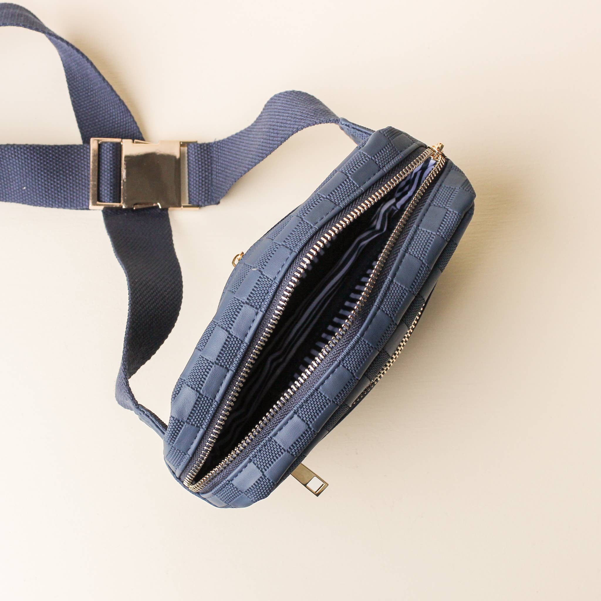 The Darling Effect - Urban Check Belt Bag-Navy