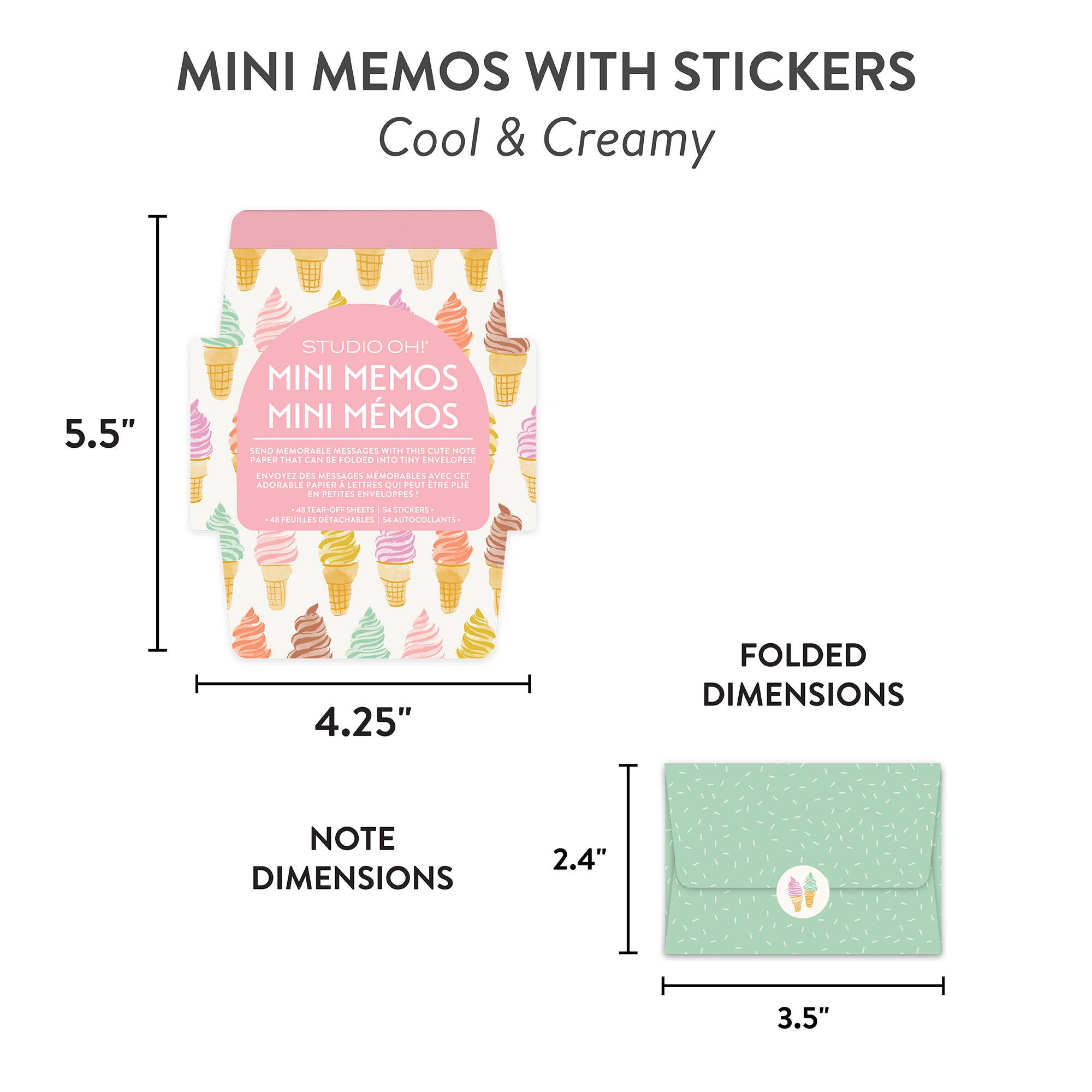Studio Oh! - Cool & Creamy Mini Memos with Stickers