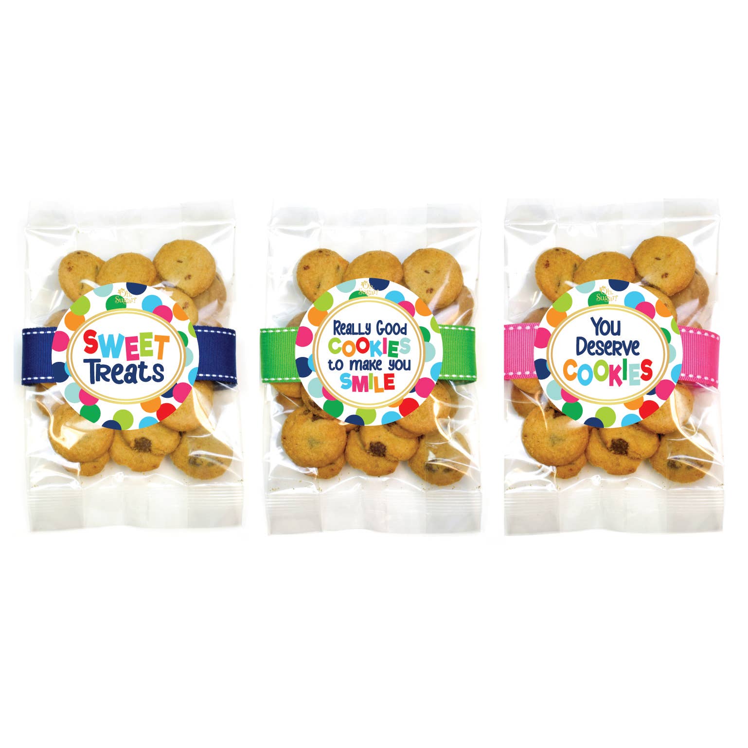 Oh, Sugar! - Cookie Bags - Lots of Dots Assorted - Small - 24 Bags